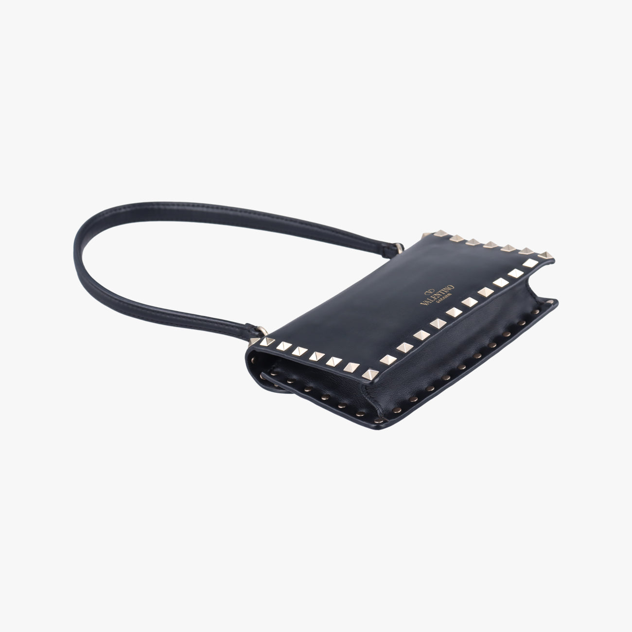 Pre-owned Valentino Rockstud Black Leather  shoulderbag | stylenewstar