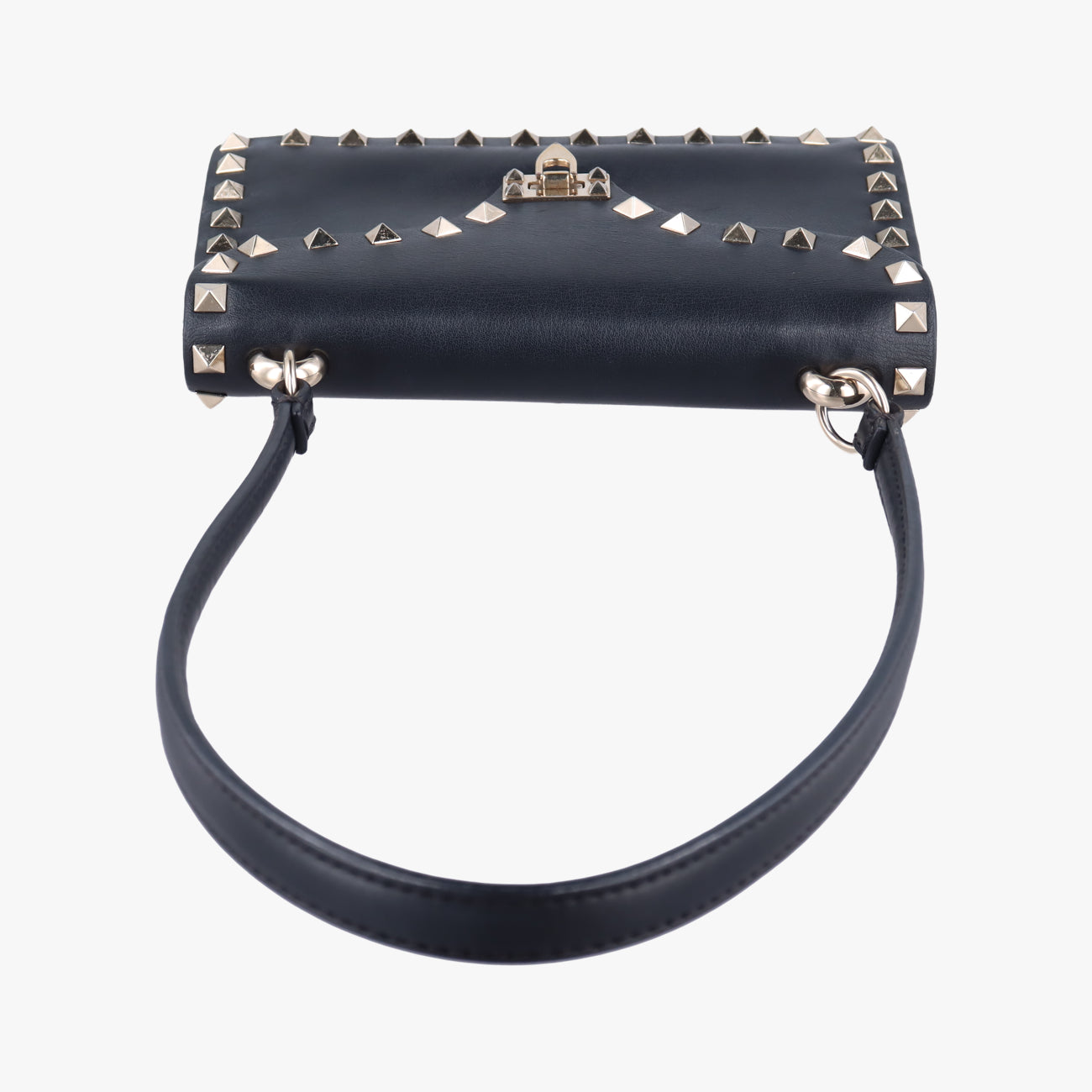 Pre-owned Valentino Rockstud Black Leather  shoulderbag | stylenewstar
