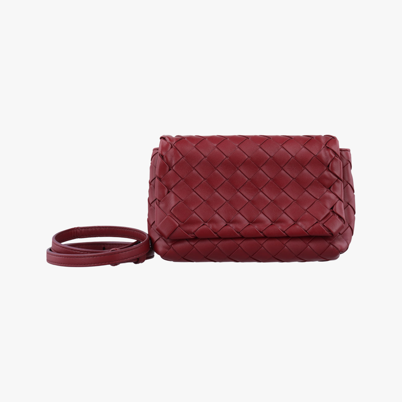 Pre-owned Bottega Veneta Intrecciato Burgundy lambskin  shoulderbag | stylenewstar
