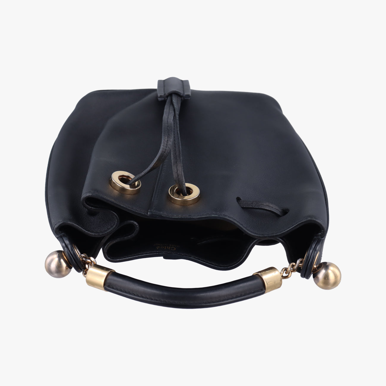 Pre-owned Chloe Gala Bucket Black Leather  shoulderbag | stylenewstar