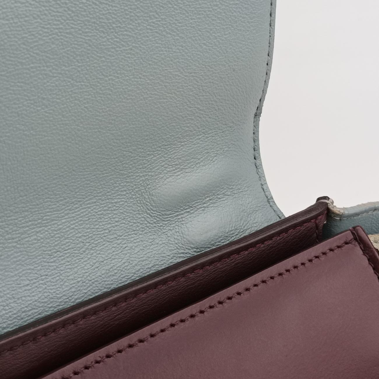 Secondhand Celine Trapèze Wine red x gray x dark gray Leather x suede  shoulderbag | stylenewstar