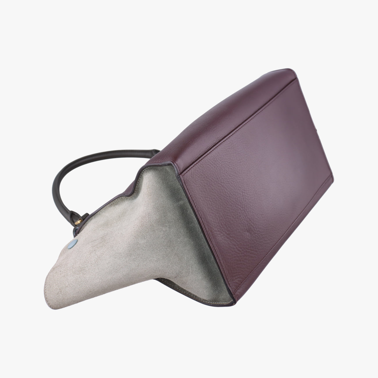 Secondhand Celine Trapèze Wine red x gray x dark gray Leather x suede  shoulderbag | stylenewstar
