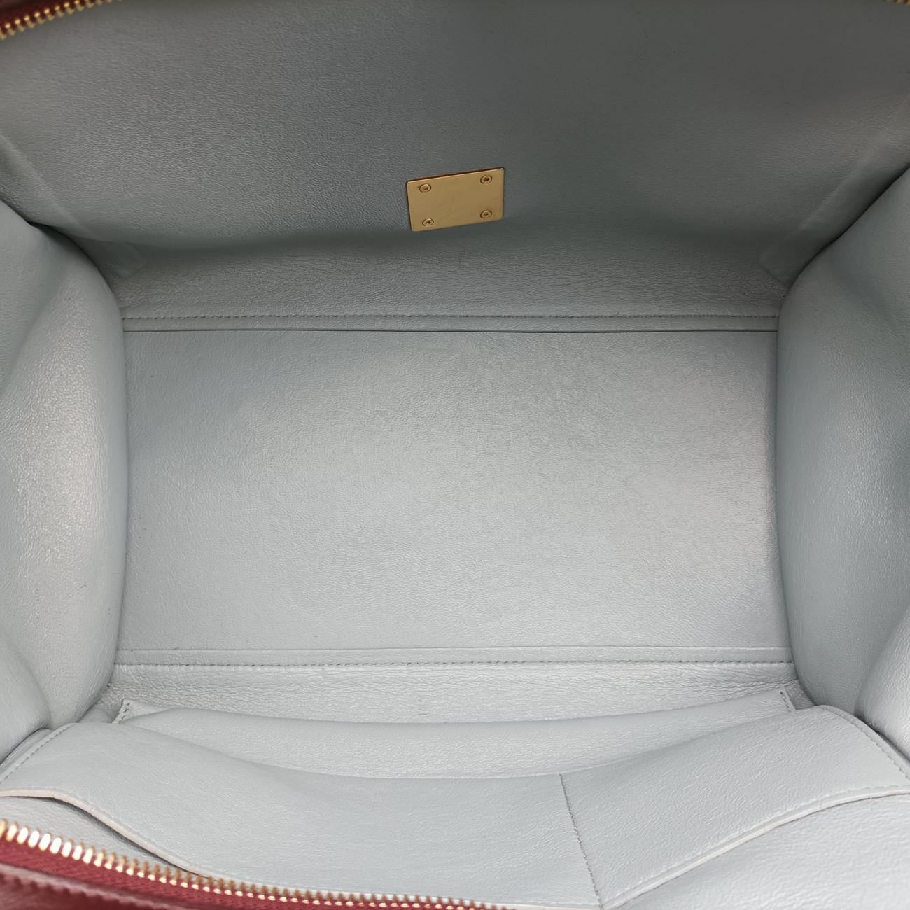 Secondhand Celine Trapèze Wine red x gray x dark gray Leather x suede  shoulderbag | stylenewstar