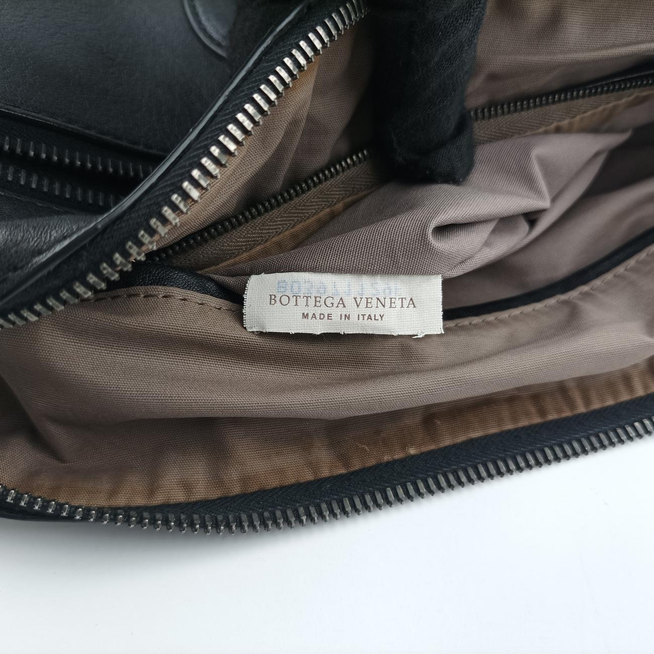 Pre-owned Bottega Veneta Intrecciato Gray × Black lambskin  handbag | stylenewstar