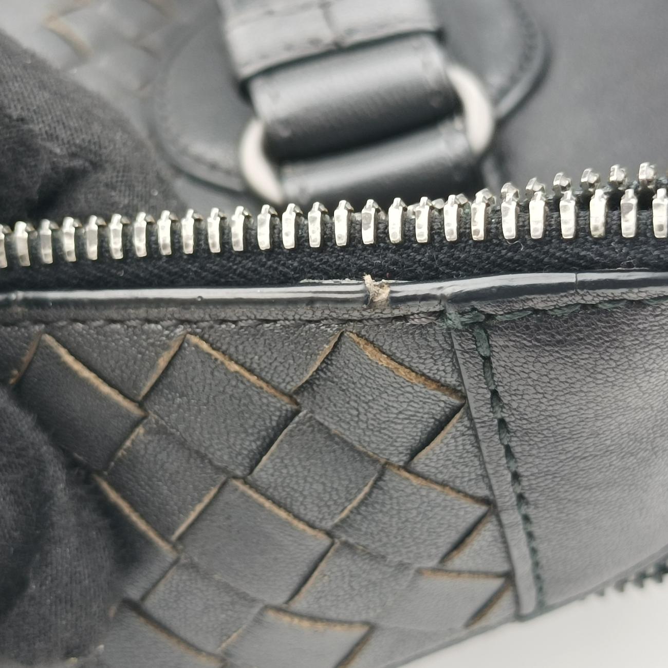 Pre-owned Bottega Veneta Intrecciato Gray × Black lambskin  handbag | stylenewstar