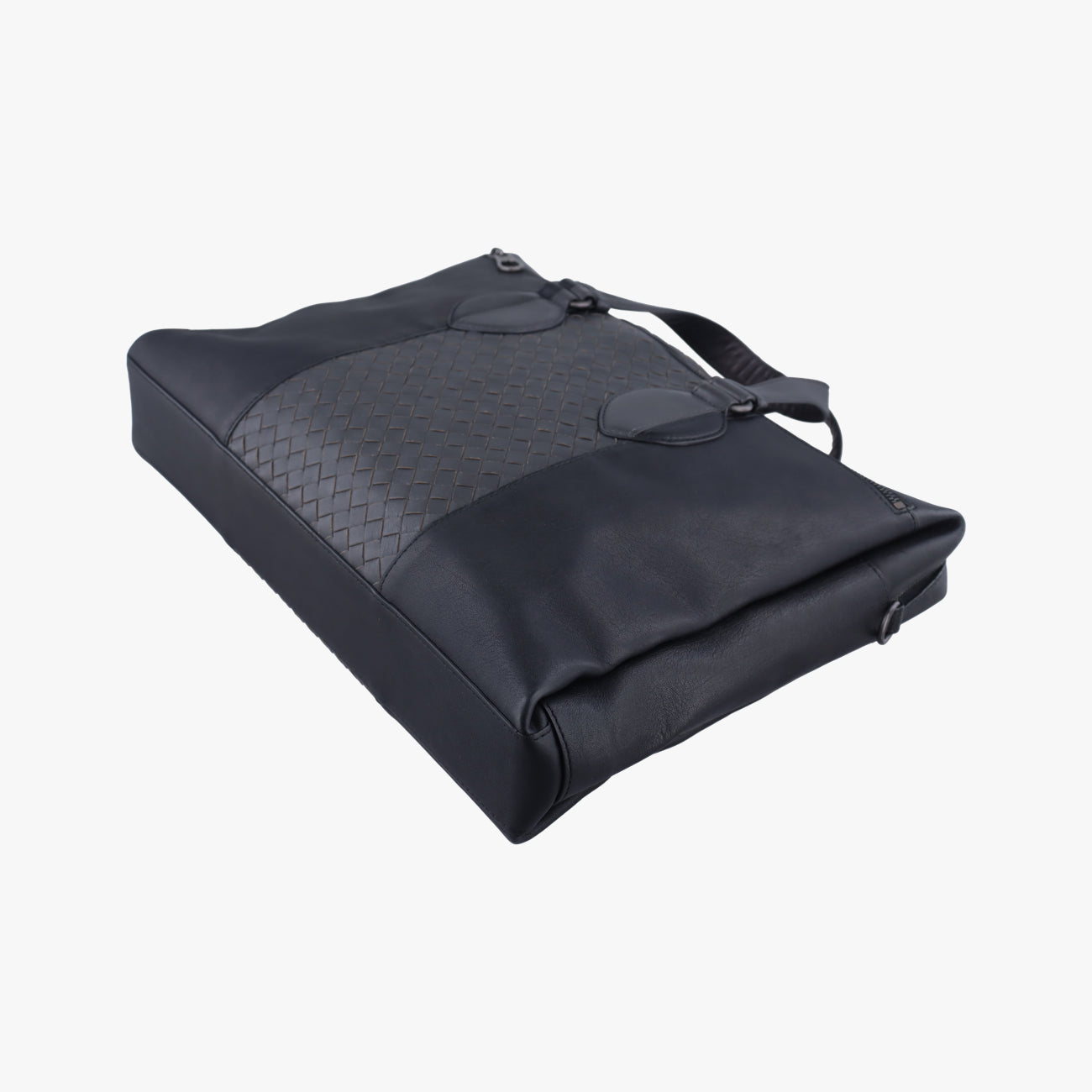 Pre-owned Bottega Veneta Intrecciato Gray × Black lambskin  handbag | stylenewstar