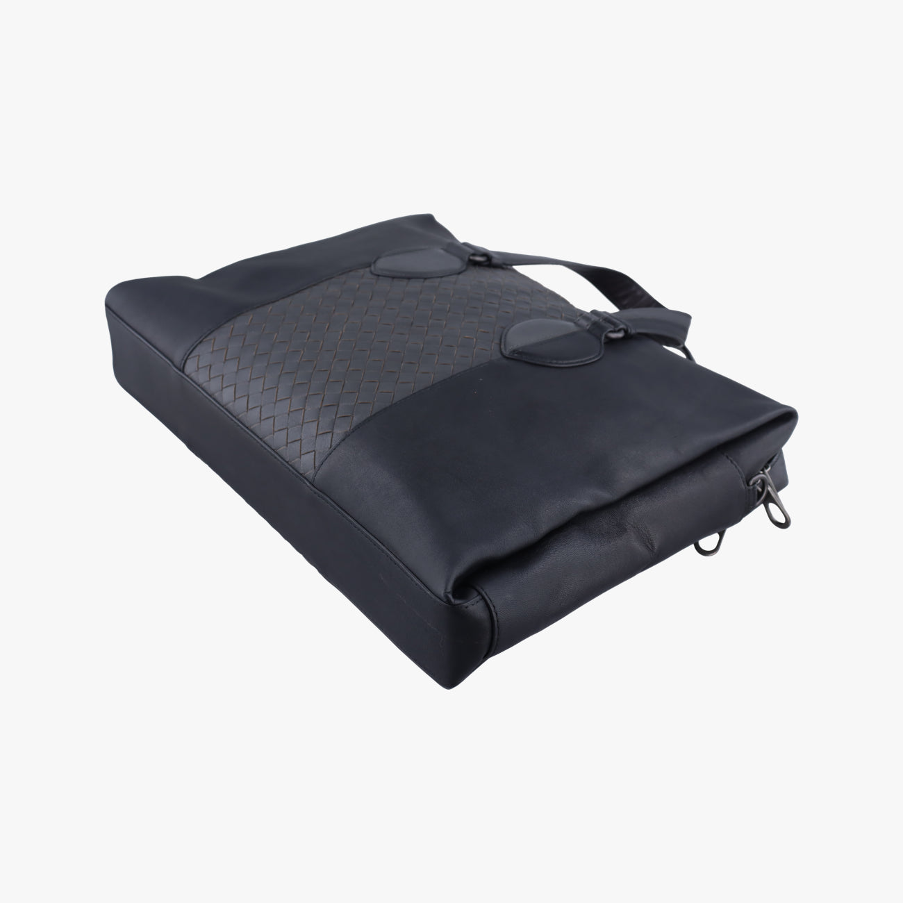 Pre-owned Bottega Veneta Intrecciato Gray × Black lambskin  handbag | stylenewstar