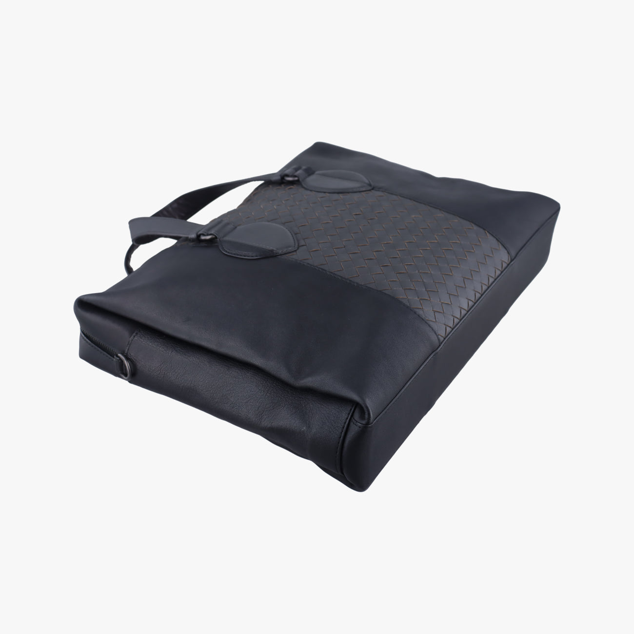 Pre-owned Bottega Veneta Intrecciato Gray × Black lambskin  handbag | stylenewstar