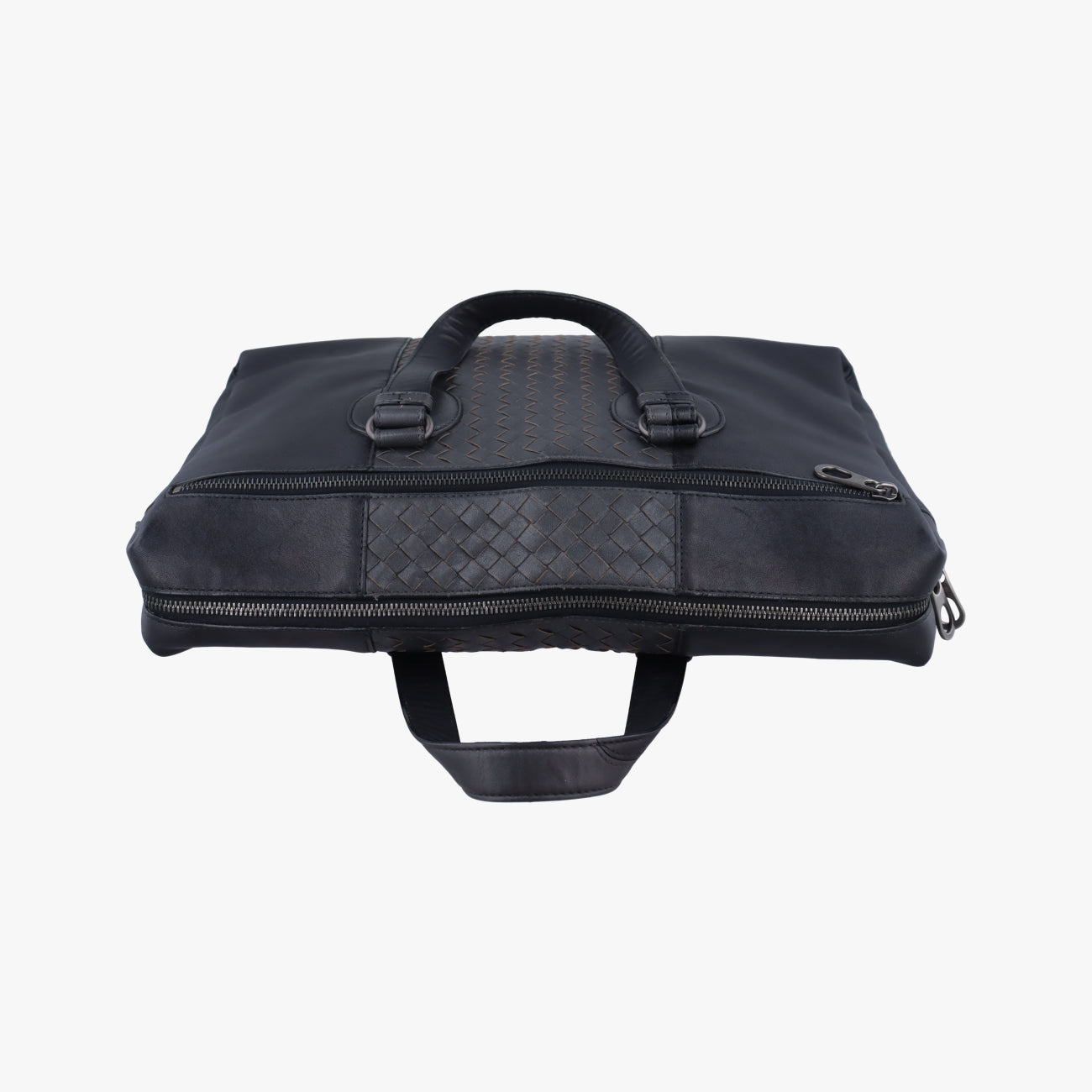 Pre-owned Bottega Veneta Intrecciato Gray × Black lambskin  handbag | stylenewstar