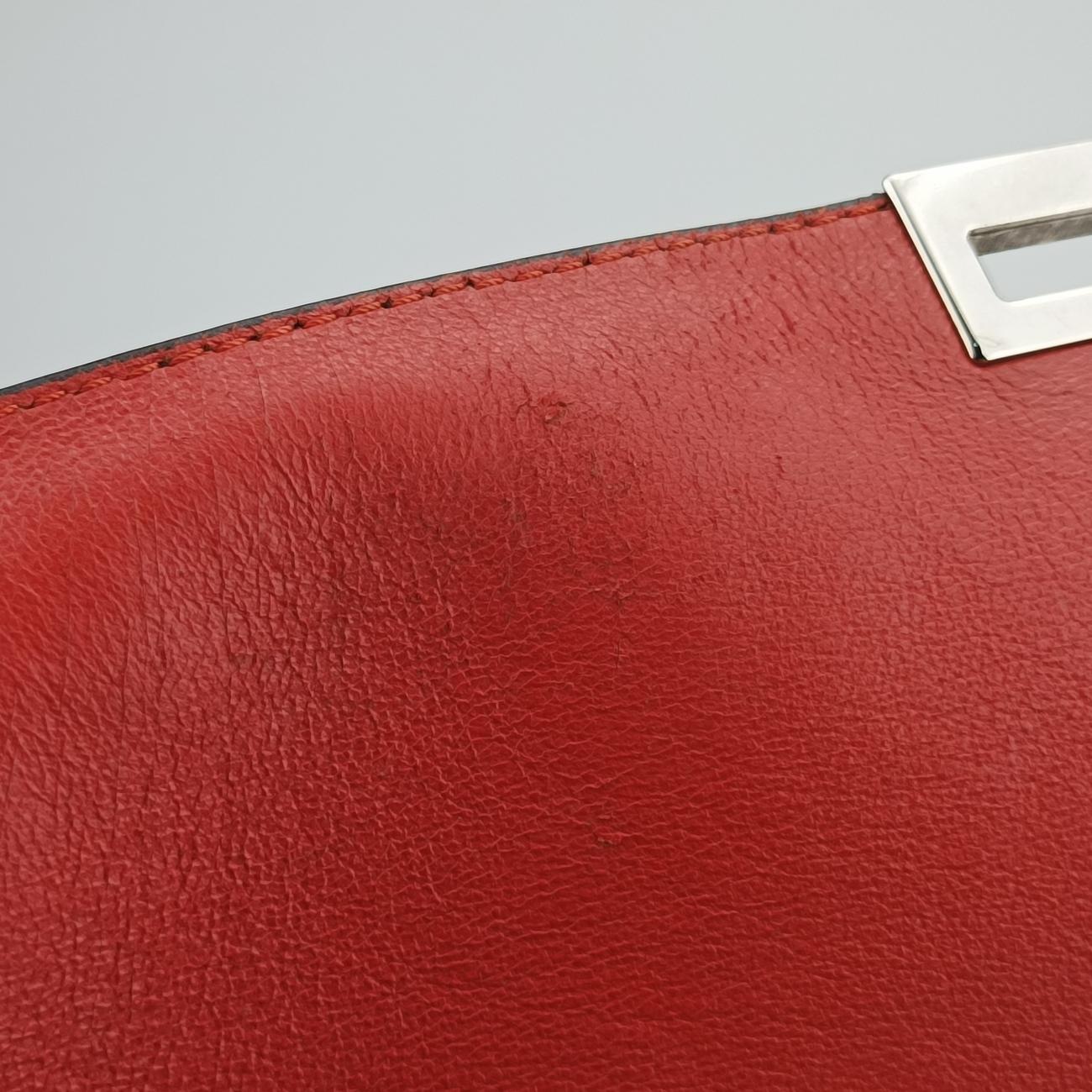 Pre-owned Celine Trapèze Beige × Black × Red Suede × leather  shoulderbag | stylenewstar