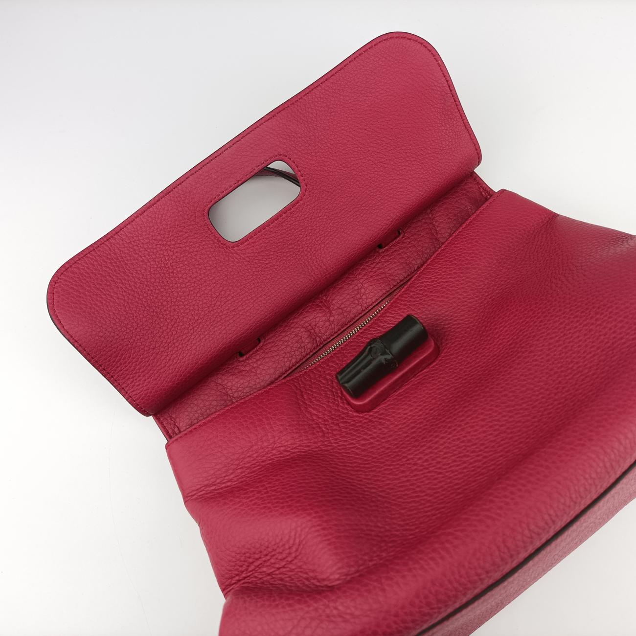 Pre-owned Gucci Bamboo Daily Rose Leather 392013 handbag | stylenewstar