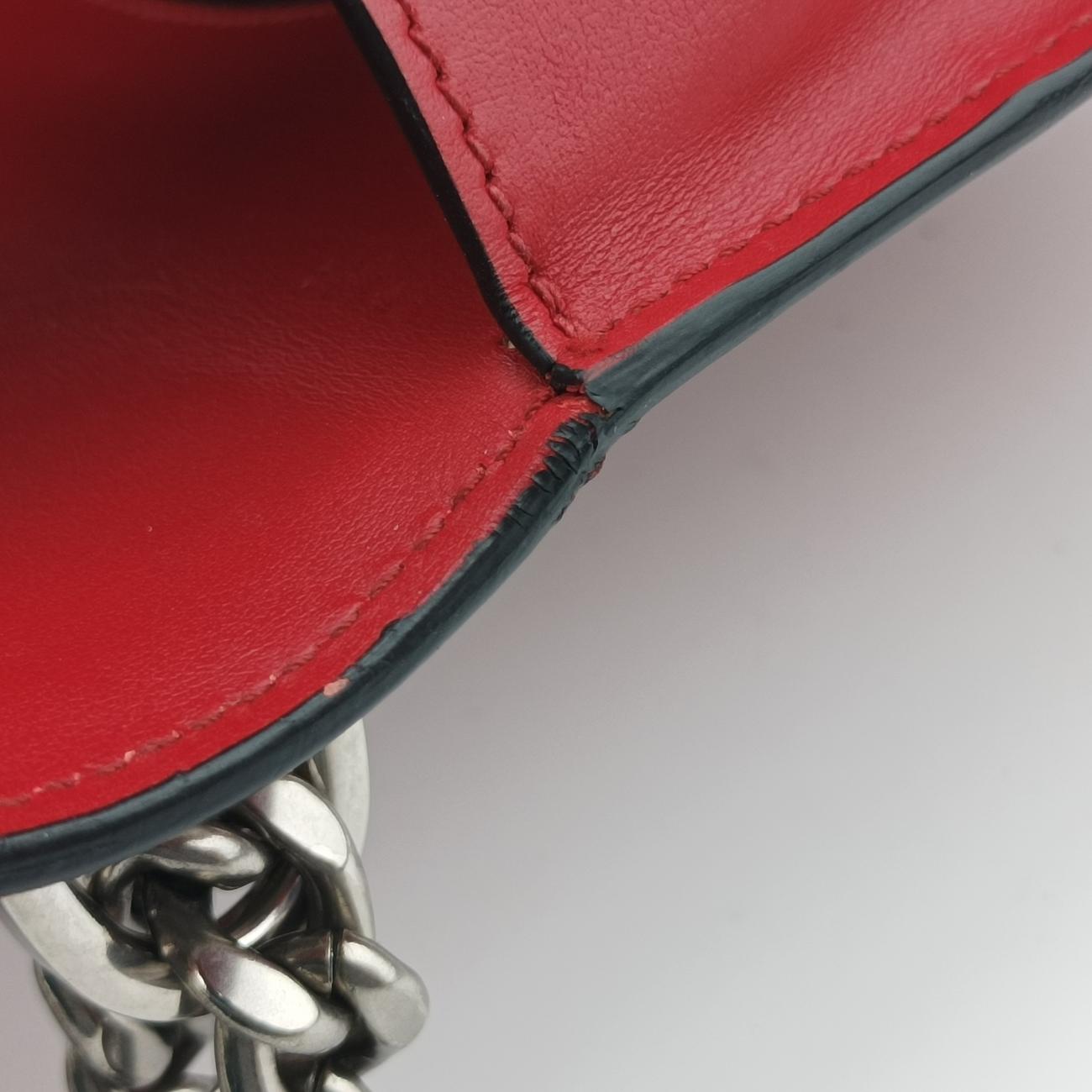 Pre-owned Prada Triangle Logo Red SAFFIANO Leather  shoulderbag | stylenewstar