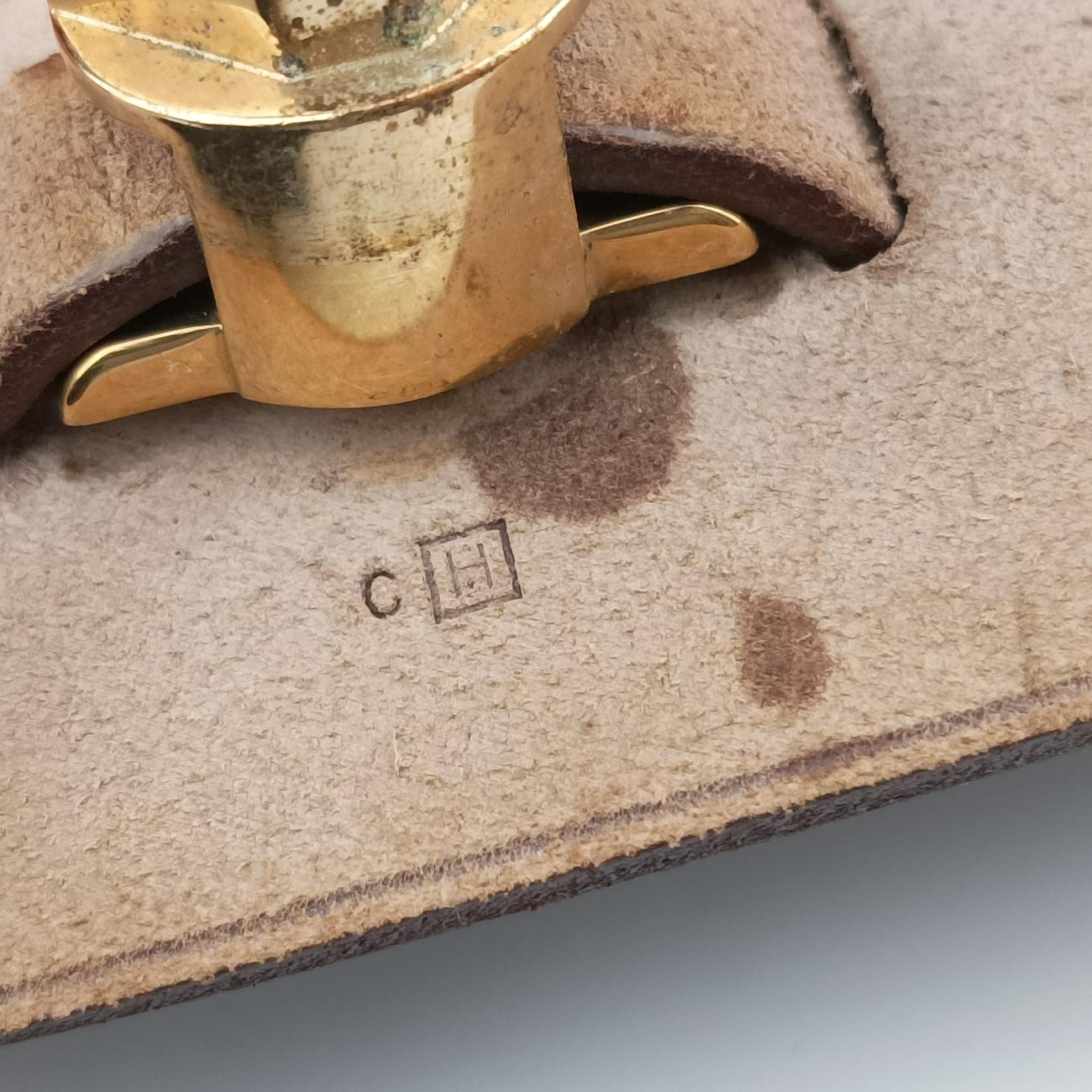 Vintage Hermes Airbag Zip MM Red × Brown Toile Officier×Leather  shoulderbag | stylenewstar