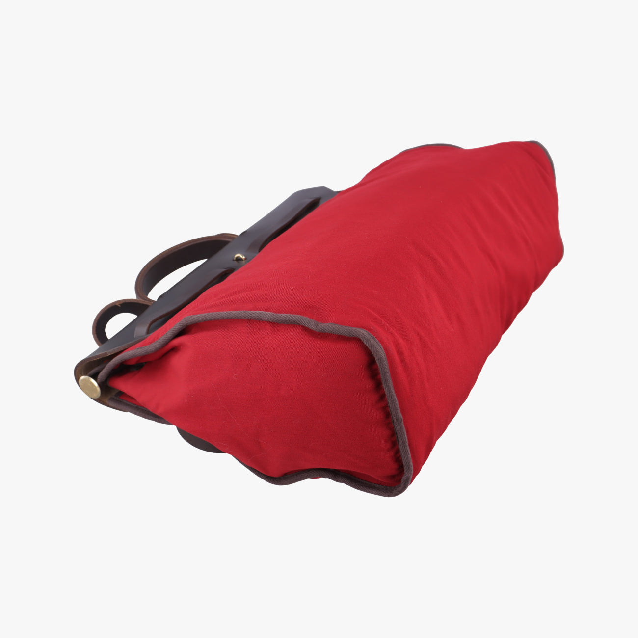 Vintage Hermes Airbag Zip MM Red × Brown Toile Officier×Leather  shoulderbag | stylenewstar