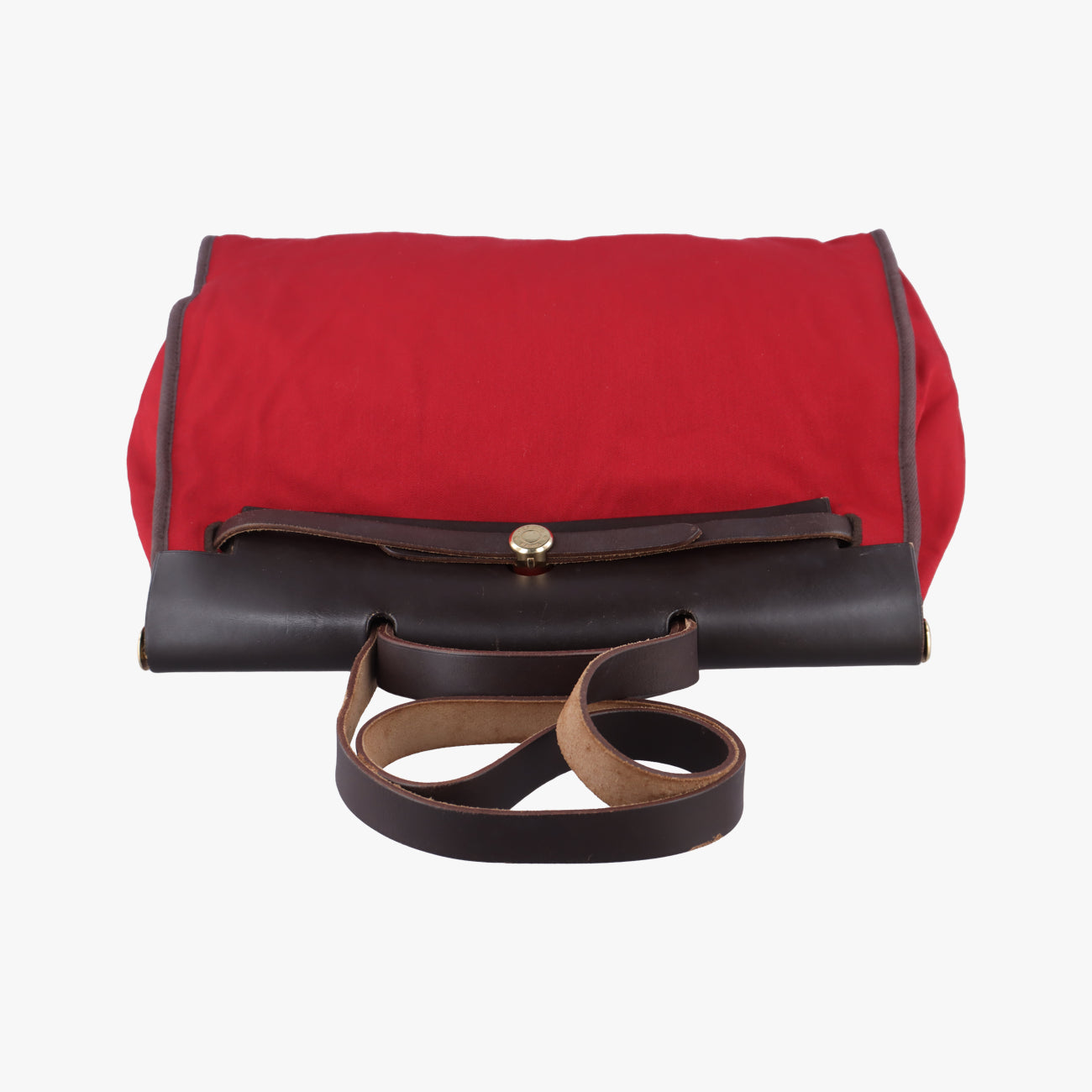 Vintage Hermes Airbag Zip MM Red × Brown Toile Officier×Leather  shoulderbag | stylenewstar