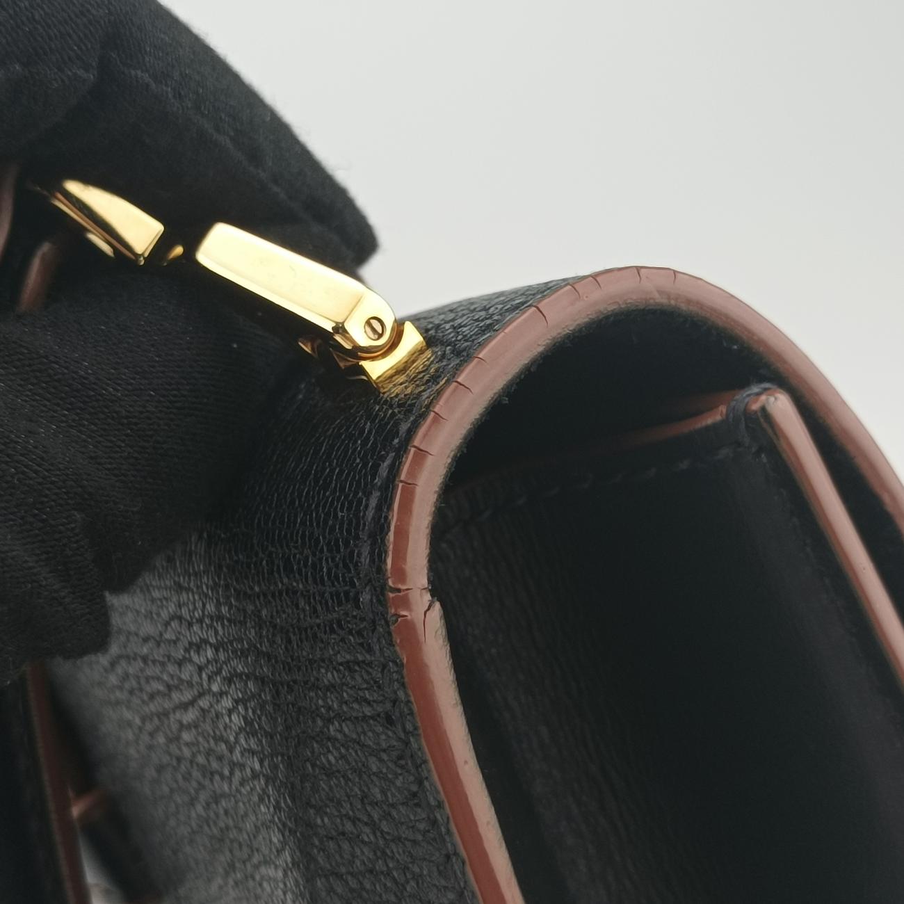 Pre-owned Miu Miu Madras Lady Buckle Flap Black×multicolor Leather  shoulderbag | stylenewstar