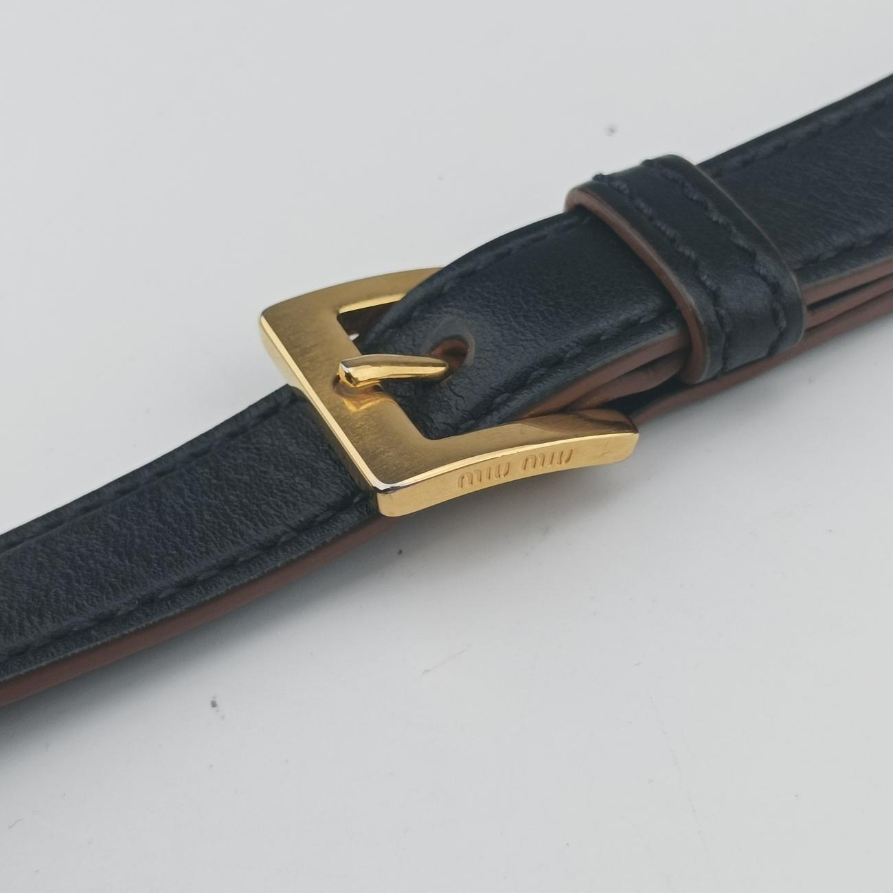 Pre-owned Miu Miu Madras Lady Buckle Flap Black×multicolor Leather  shoulderbag | stylenewstar