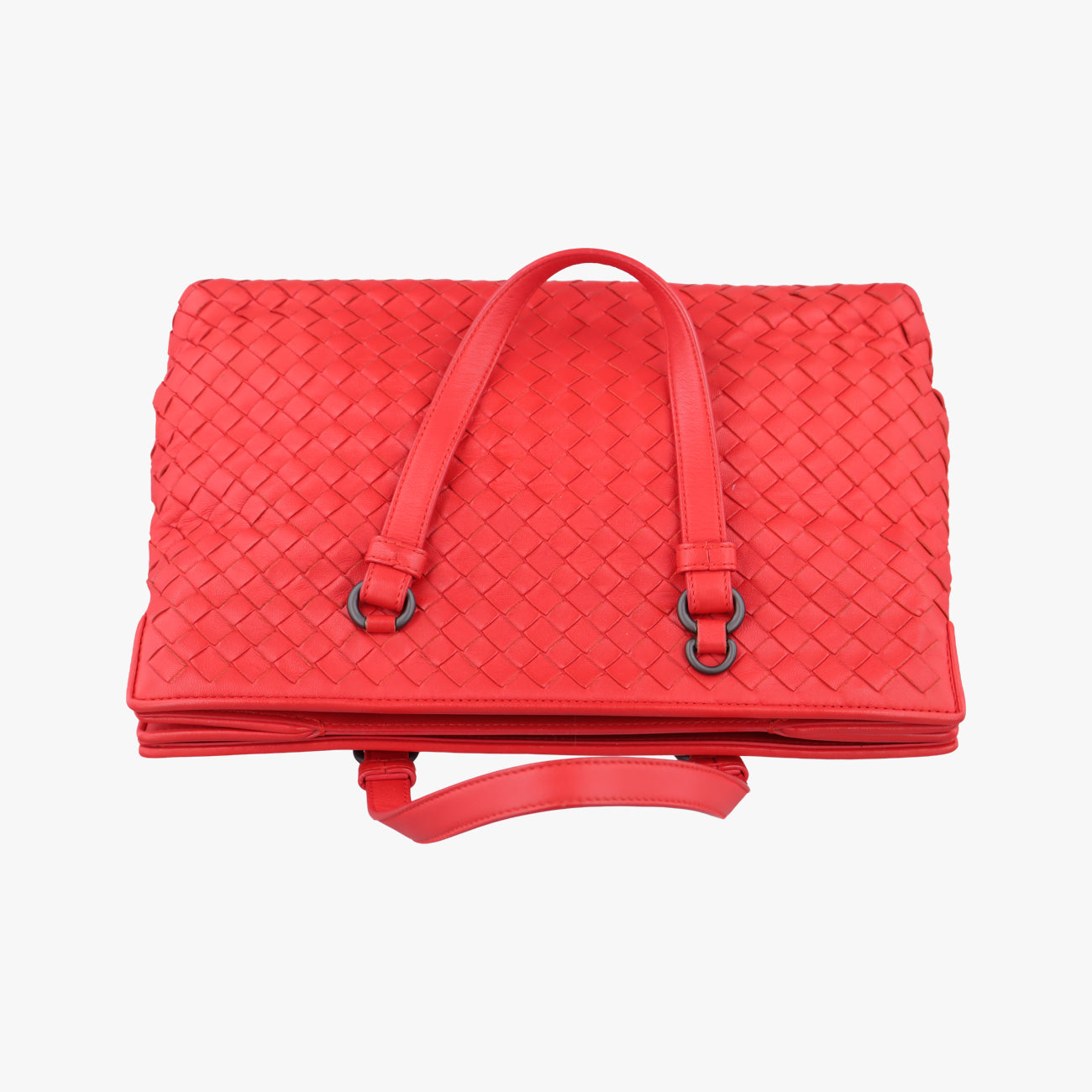Pre-owned Bottega Veneta Intrecciato Red lambskin  shoulderbag | stylenewstar