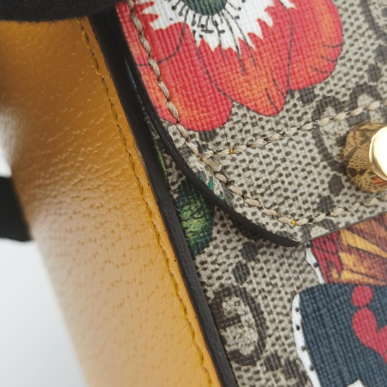 Pre-owned Gucci GG flora Padlock Bamboo Beige×Yellow×Multicolour PVC coated canvas 603221 shoulderbag | stylenewstar