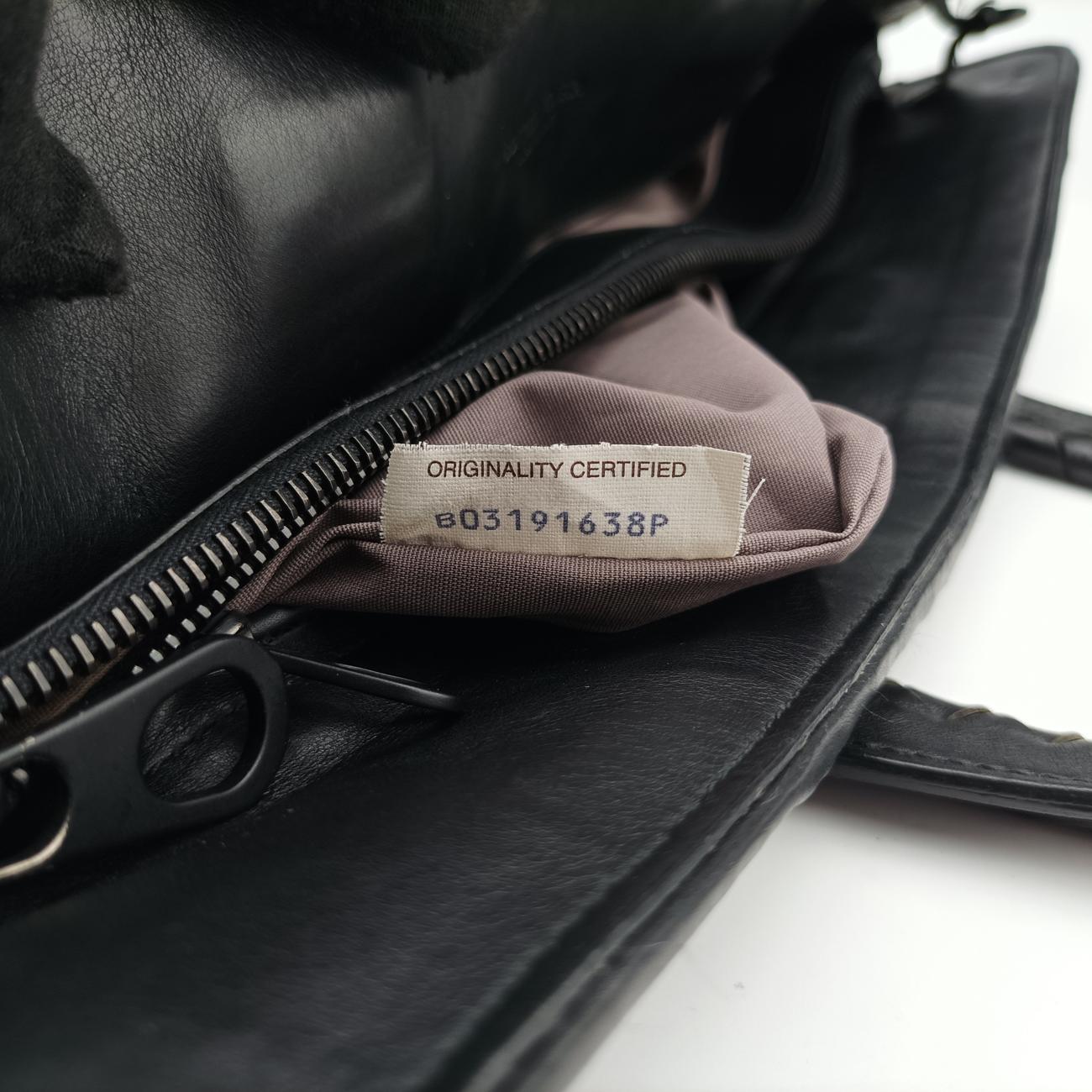 Pre-owned Bottega Veneta Intrecciato Black lambskin  handbag | stylenewstar