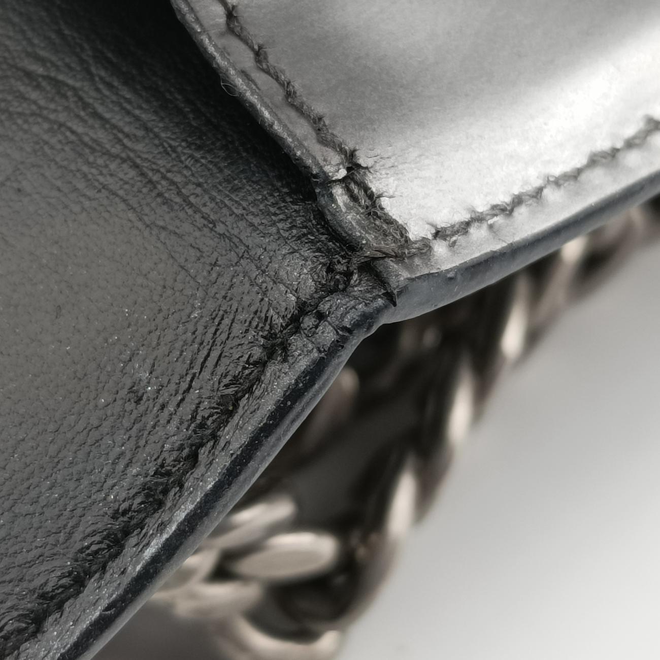 Secondhand Prada Logo Plaque Silver Leather  shoulderbag | stylenewstar