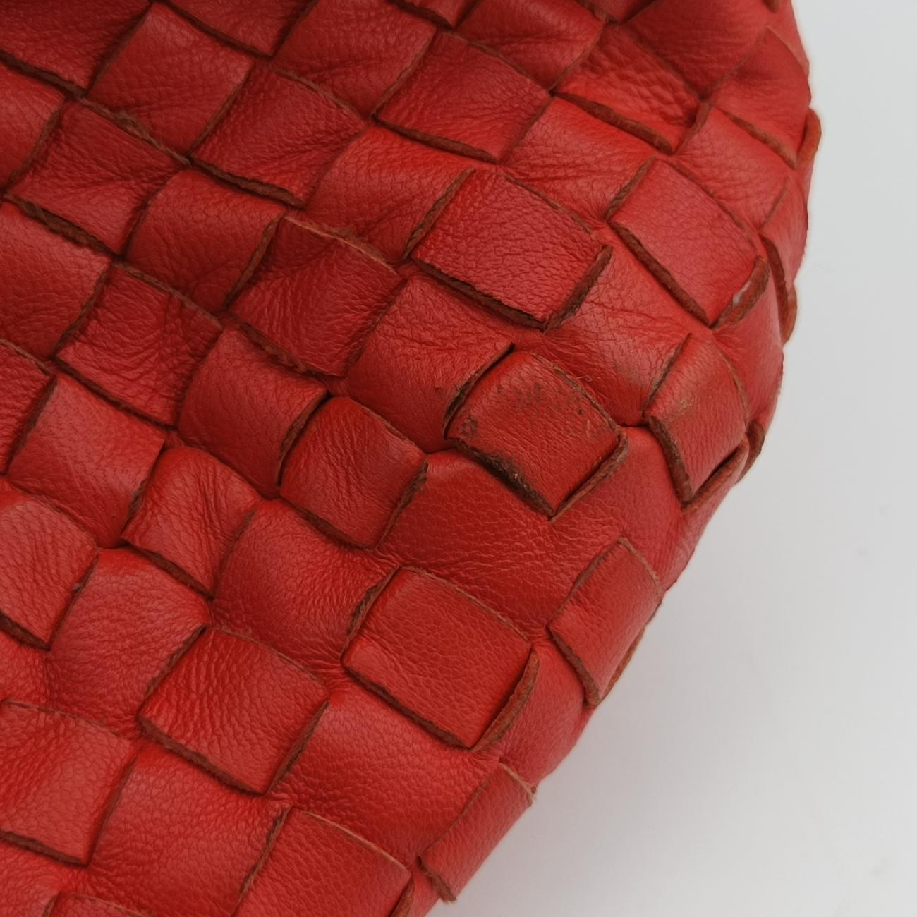 Pre-owned Bottega Veneta Intrecciato Orange lambskin  shoulderbag | stylenewstar