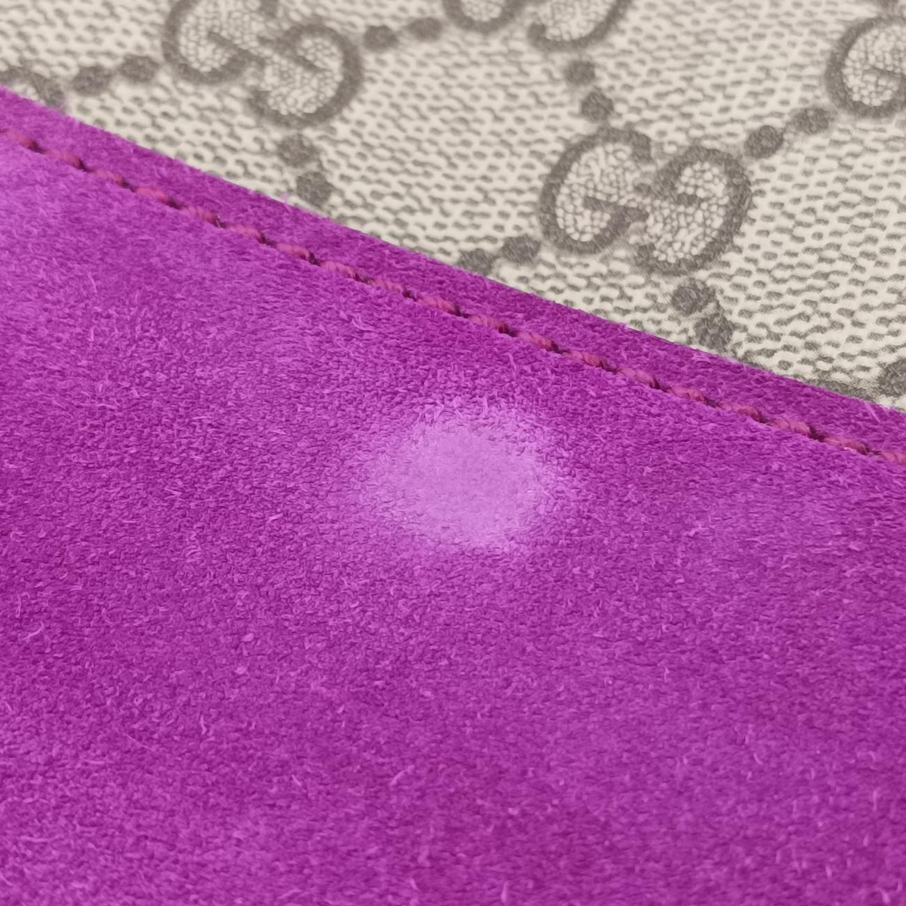 Pre-owned Gucci Dionysus Beige x Purple x Multicolor PVC coated canvas × suede 400235 shoulderbag | stylenewstar