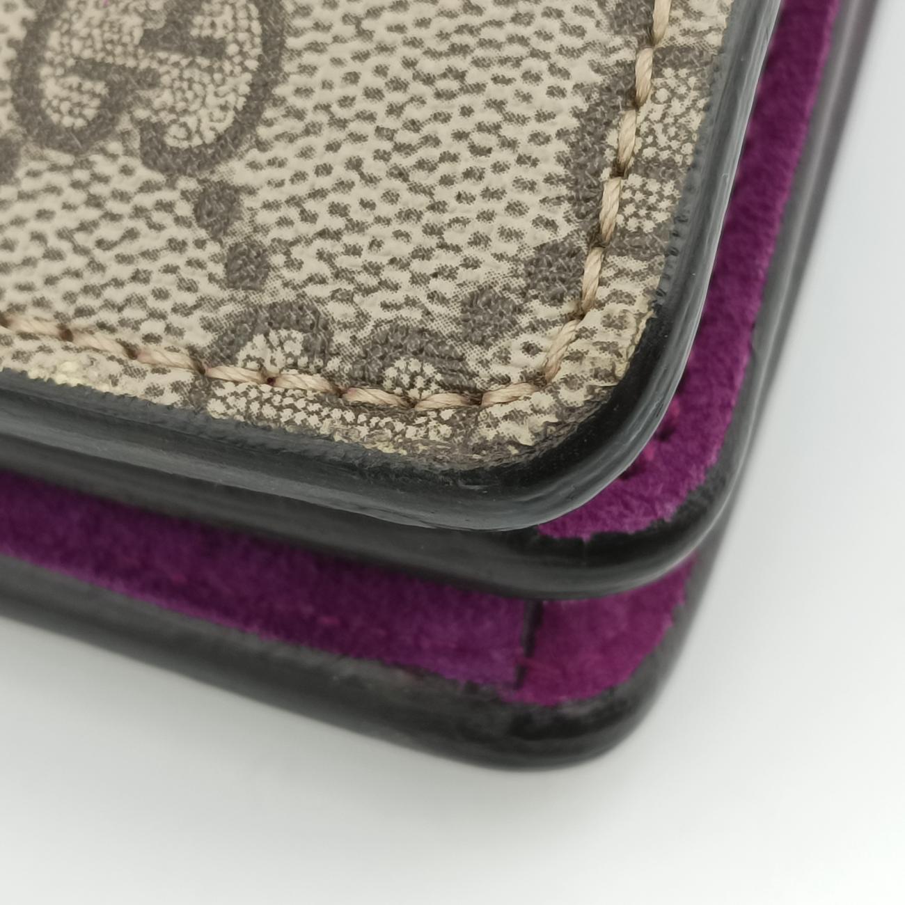 Pre-owned Gucci Dionysus Beige x Purple x Multicolor PVC coated canvas × suede 400235 shoulderbag | stylenewstar