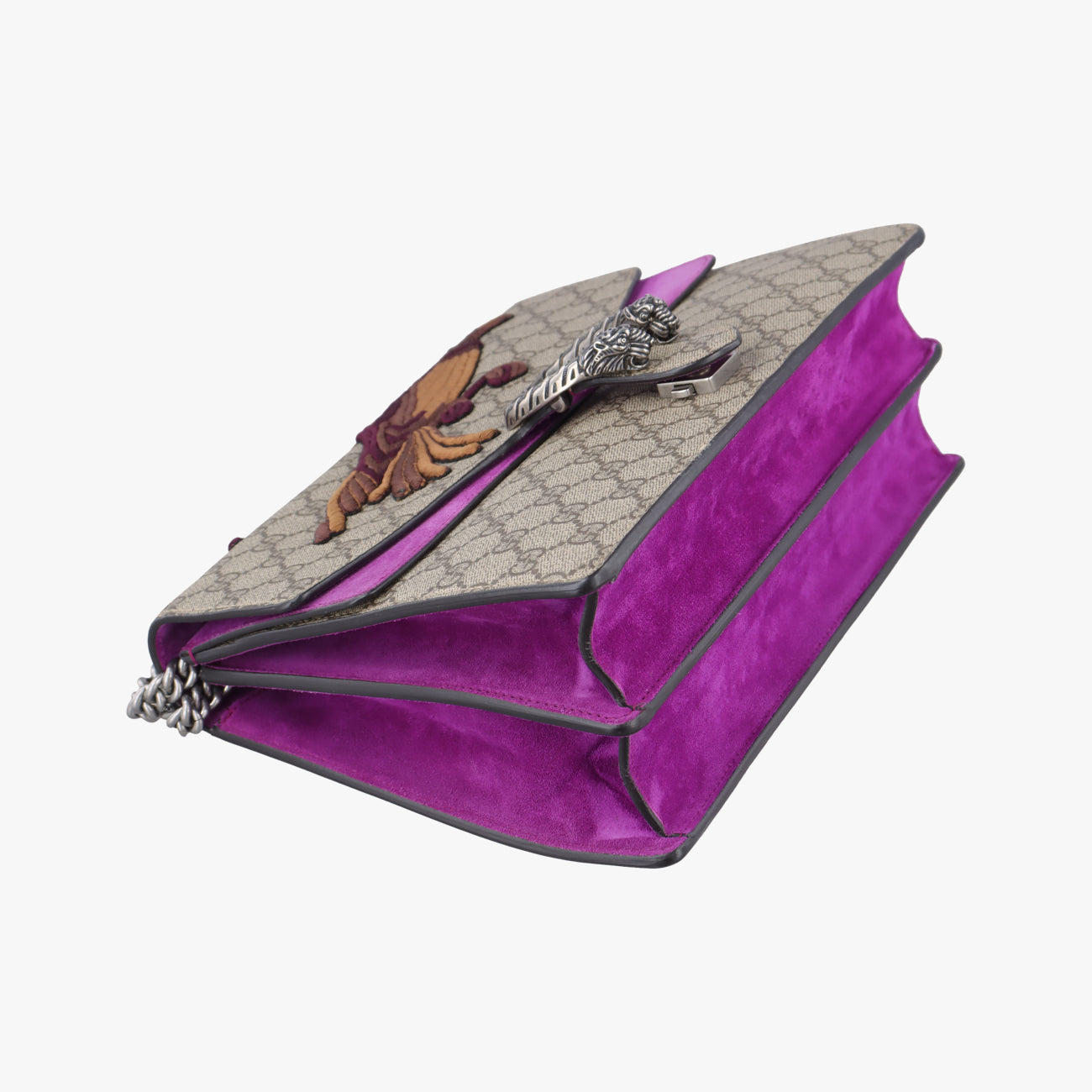 Pre-owned Gucci Dionysus Beige x Purple x Multicolor PVC coated canvas × suede 400235 shoulderbag | stylenewstar