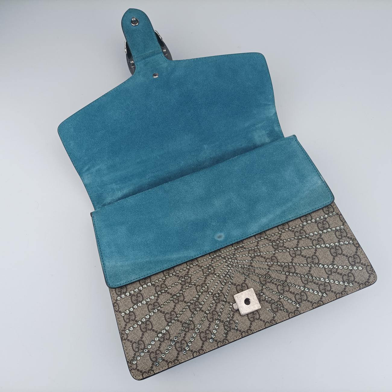 Pre-owned Gucci Dionysus Beige×Blue×Multicolour PVC coated canvas × suede 403348 shoulderbag | stylenewstar