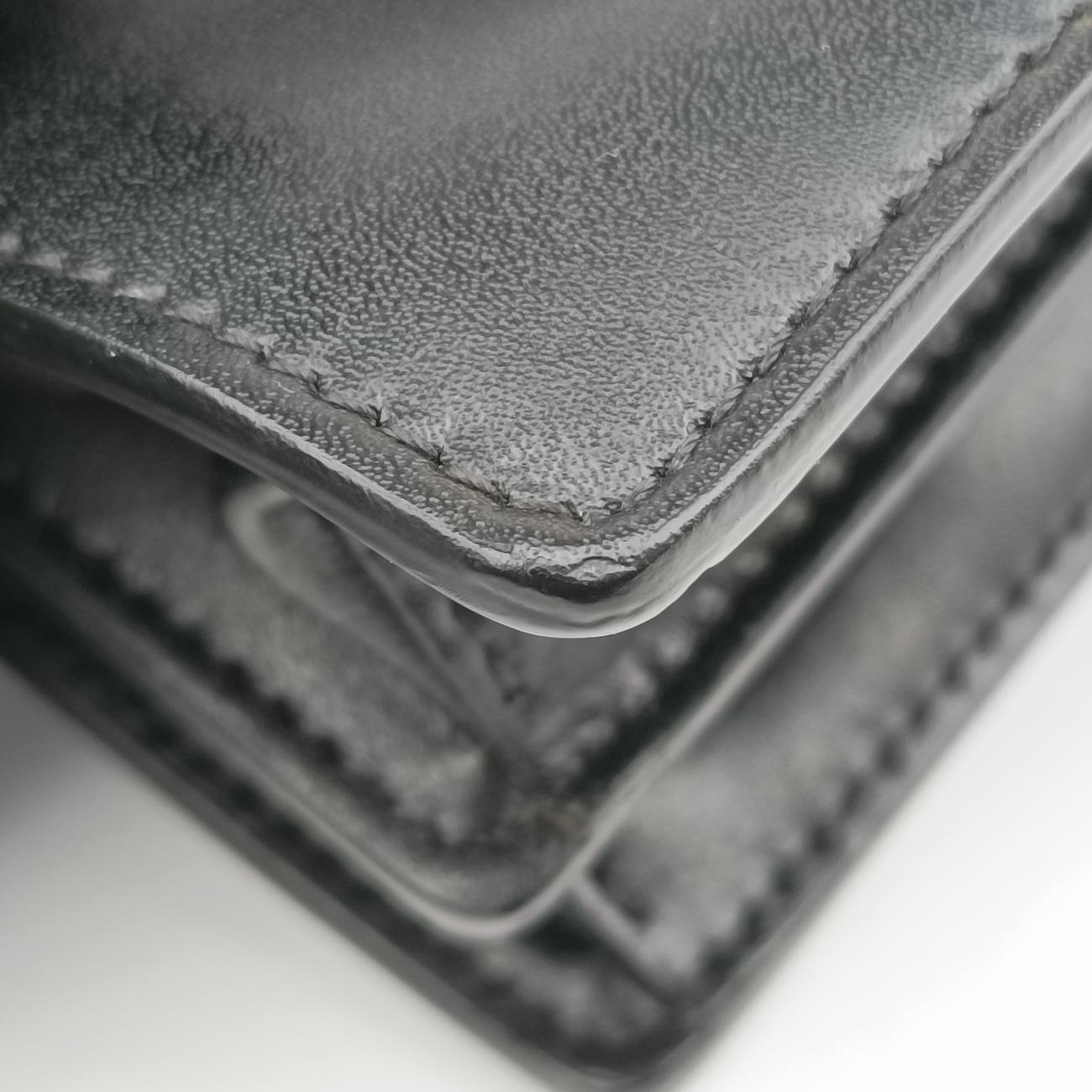 Pre-owned Fendi studded Kan I Black Leather 8M0381 shoulderbag | stylenewstar