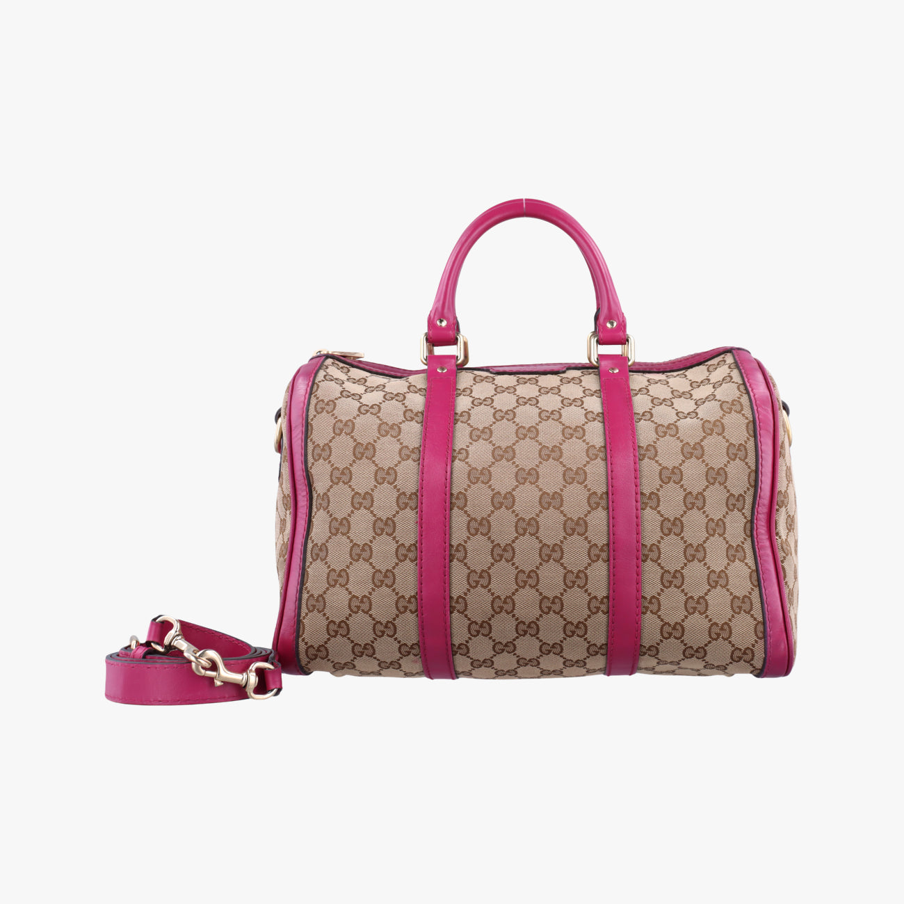 Secondhand Gucci Sherry Line Beige×Rose red canvas x leather 247205 shoulderbag | stylenewstar