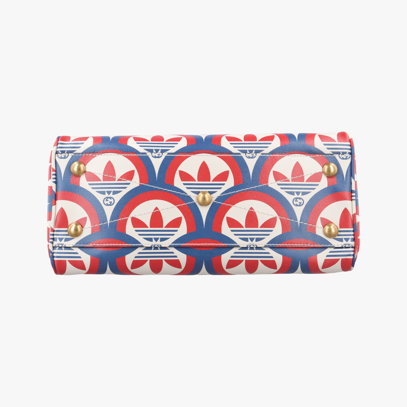 Pre-owned Gucci adidas collaboration mini duffel White x Red x Blue Leather 702397 shoulderbag | stylenewstar