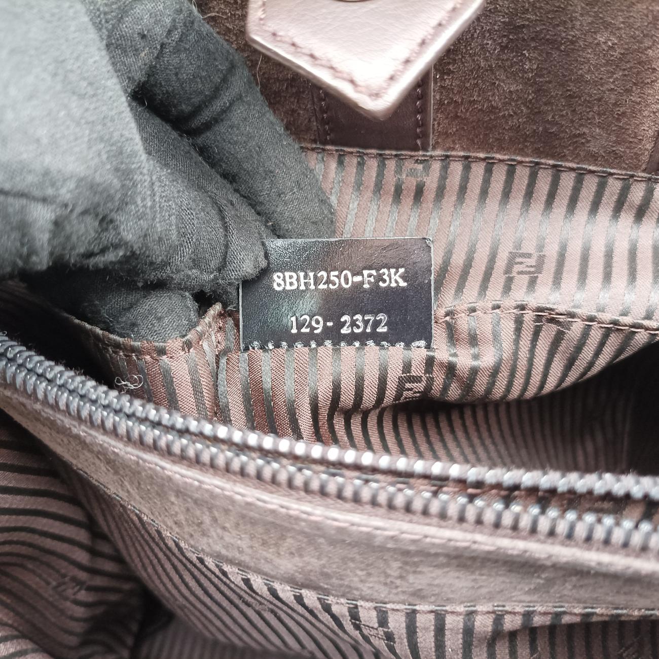 Pre-owned Fendi 2 JOURS Black×Blue×Brown ponyhair 8BH250 shoulderbag | stylenewstar