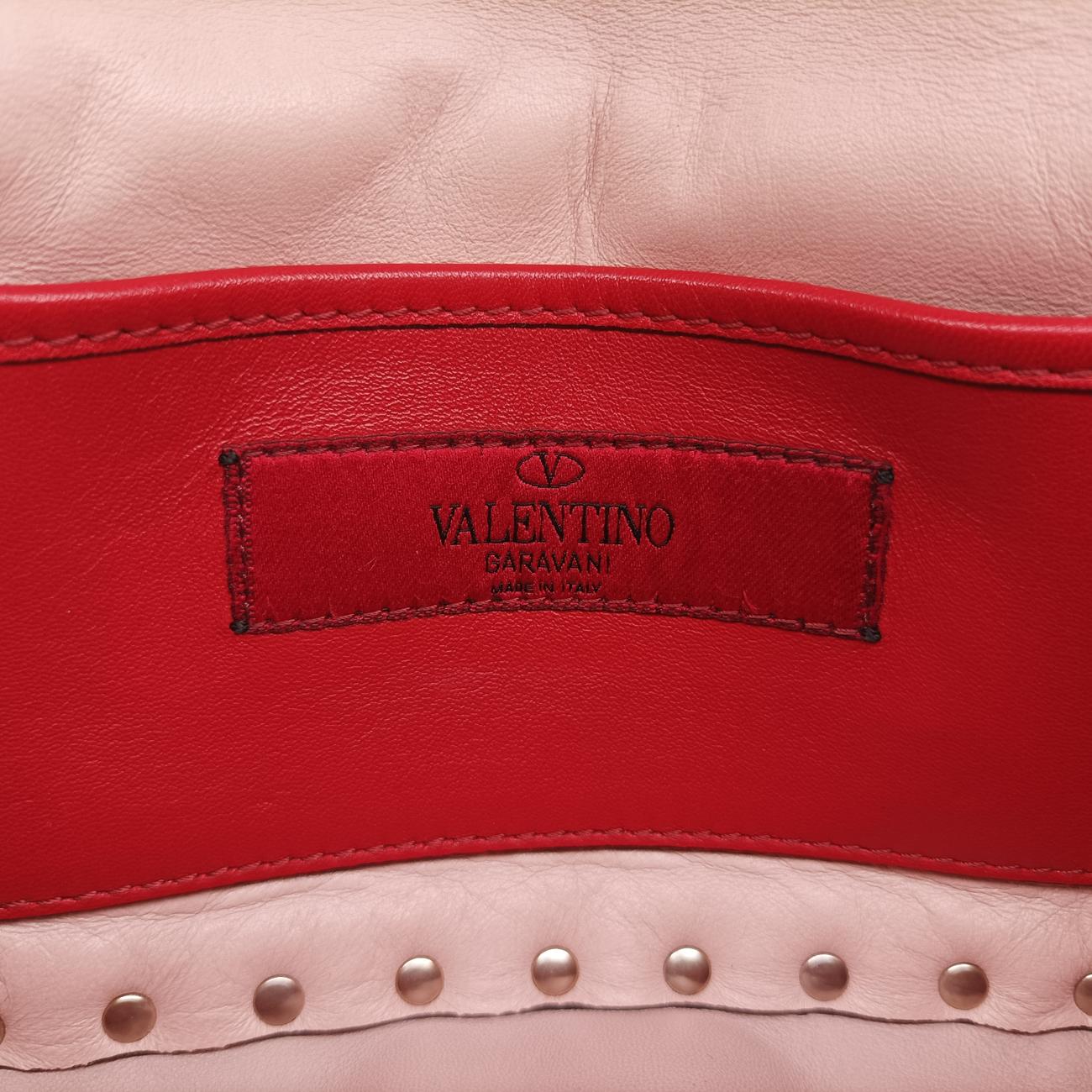 Secondhand Valentino Rockstud spikes Pink velour  shoulderbag | stylenewstar