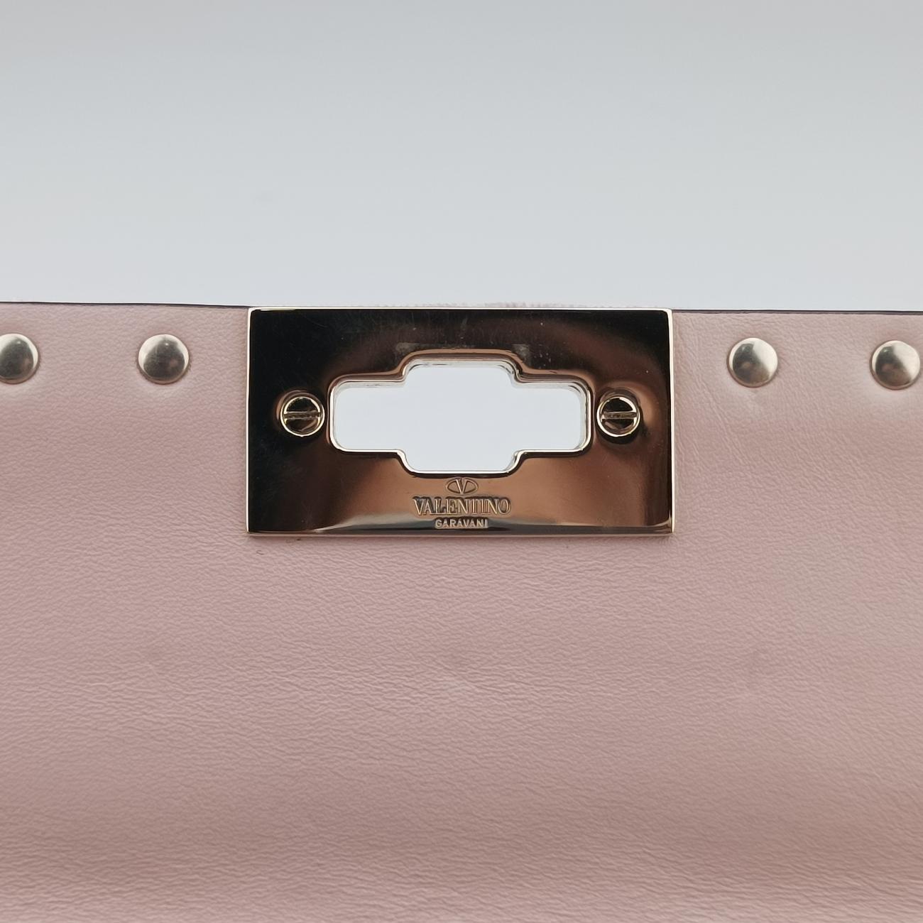 Secondhand Valentino Rockstud spikes Pink velour  shoulderbag | stylenewstar