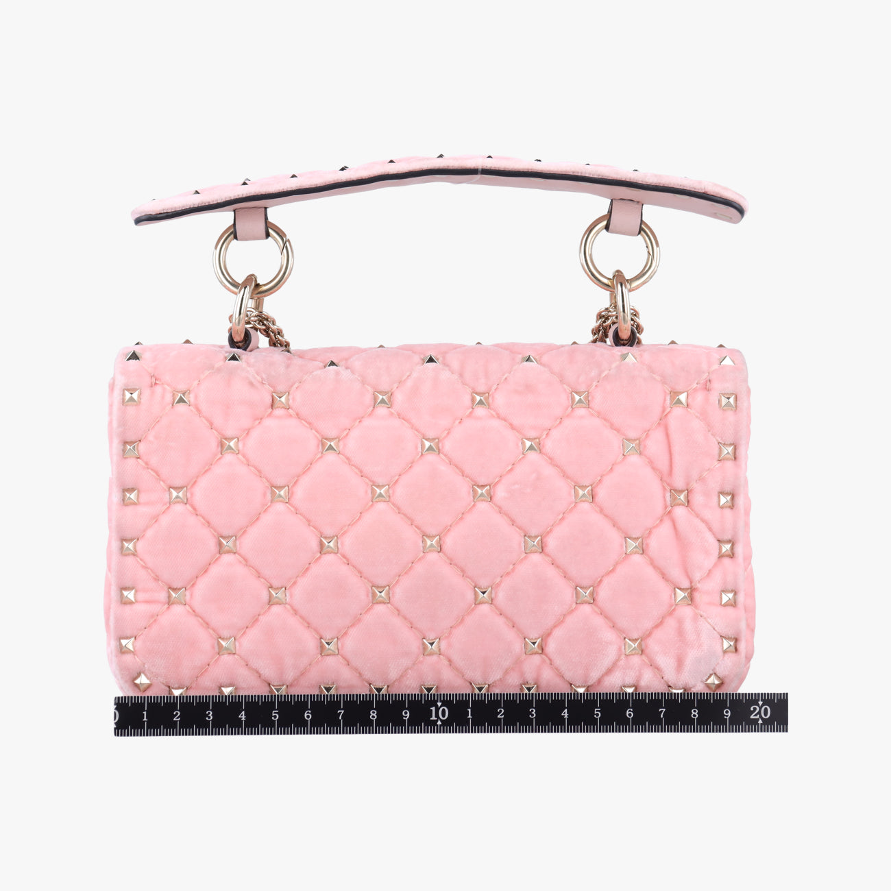 Secondhand Valentino Rockstud spikes Pink velour  shoulderbag | stylenewstar