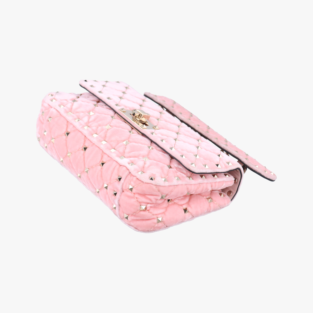 Secondhand Valentino Rockstud spikes Pink velour  shoulderbag | stylenewstar