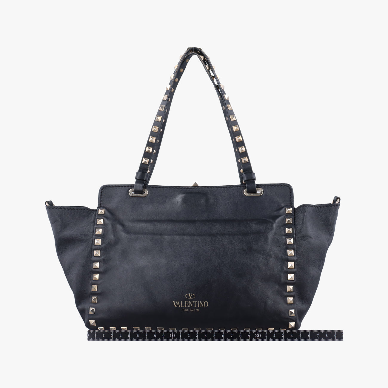Pre-owned Valentino Rockstud Black Leather  shoulderbag | stylenewstar