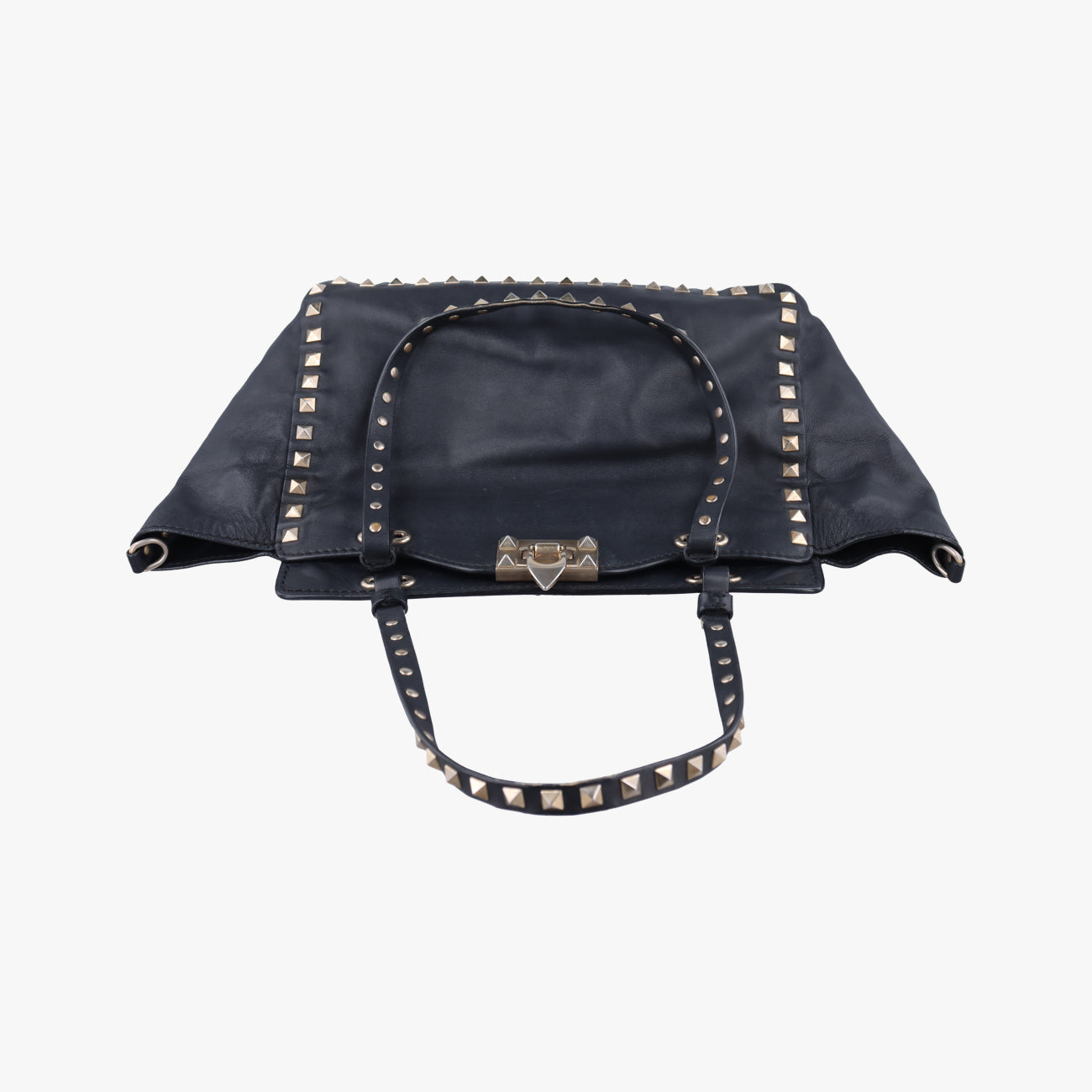 Pre-owned Valentino Rockstud Black Leather  shoulderbag | stylenewstar
