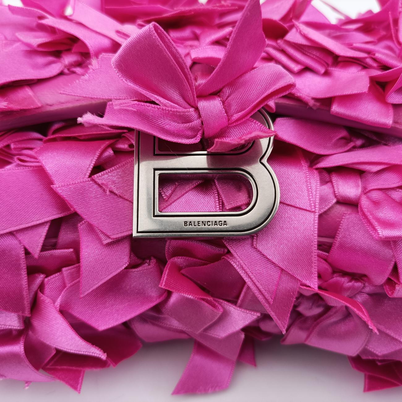 Vintage Balenciaga Hourglass Pink Satin×  Leather  shoulderbag | stylenewstar