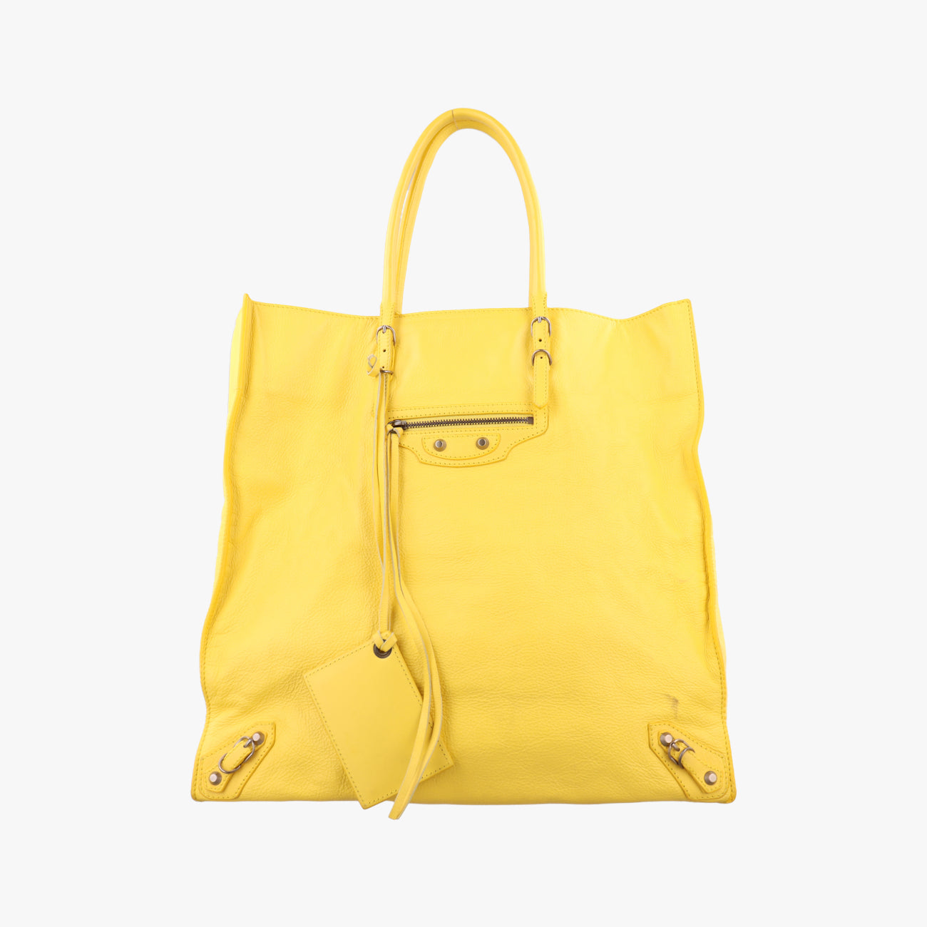 Secondhand Balenciaga Papier Yellow Leather  handbag | stylenewstar