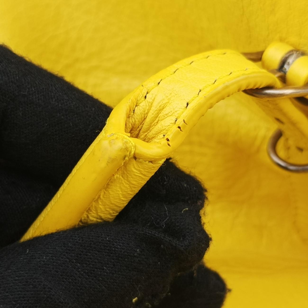 Secondhand Balenciaga Papier Yellow Leather  handbag | stylenewstar