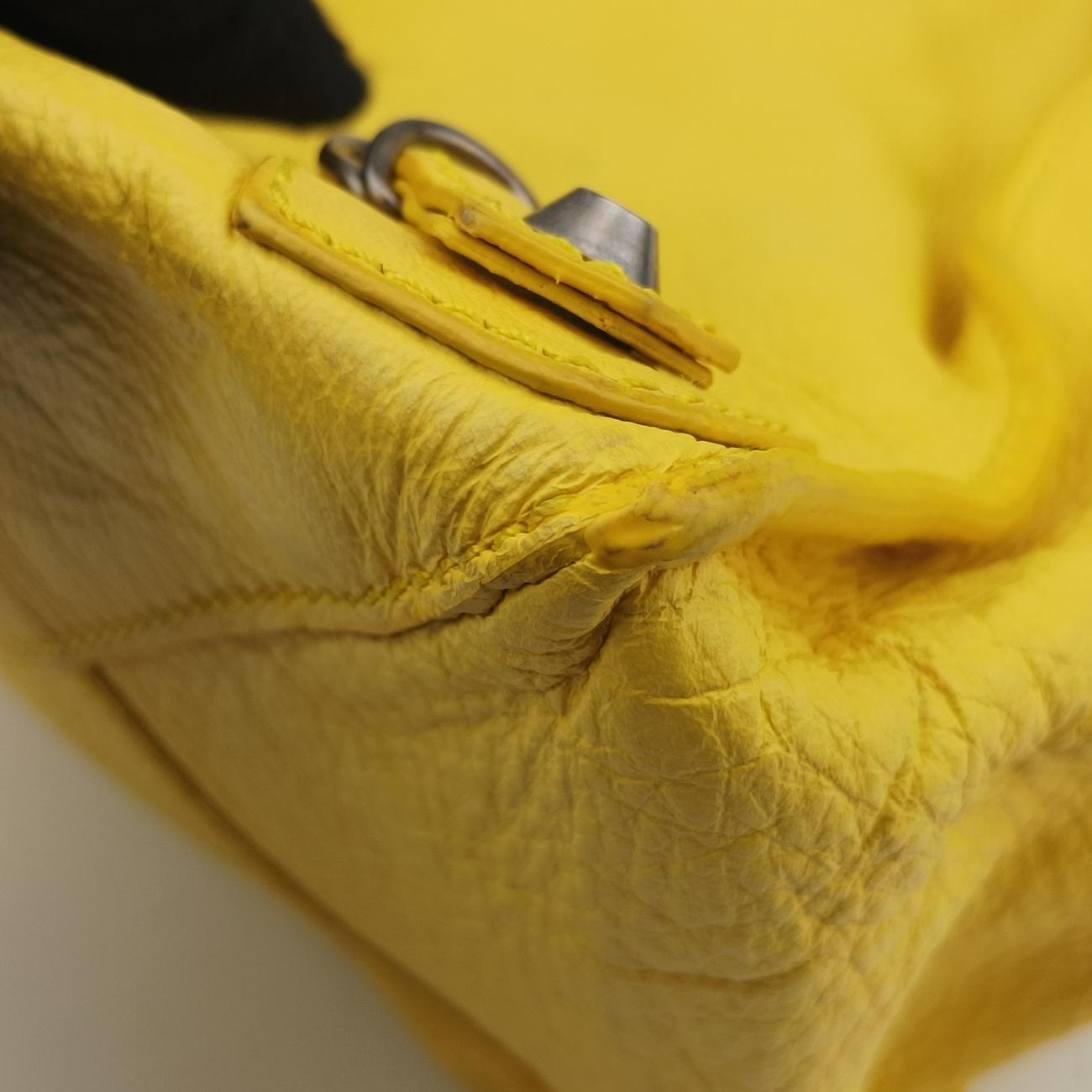 Secondhand Balenciaga Papier Yellow Leather  handbag | stylenewstar