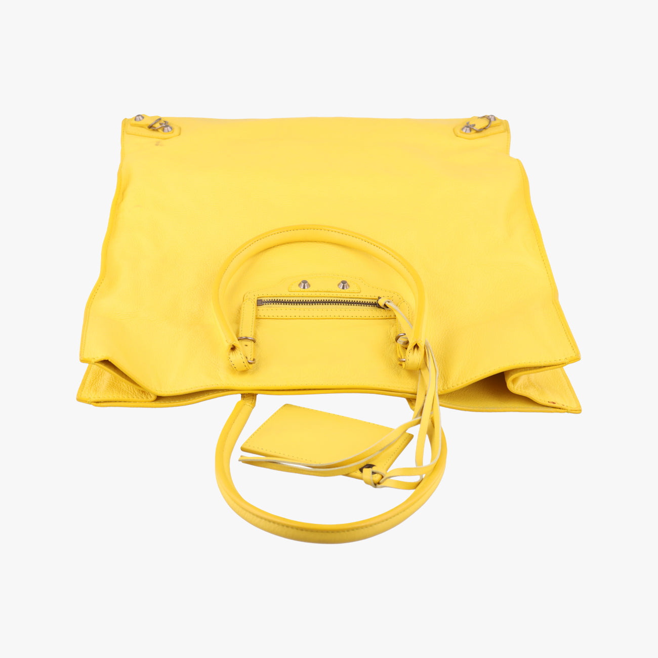 Secondhand Balenciaga Papier Yellow Leather  handbag | stylenewstar