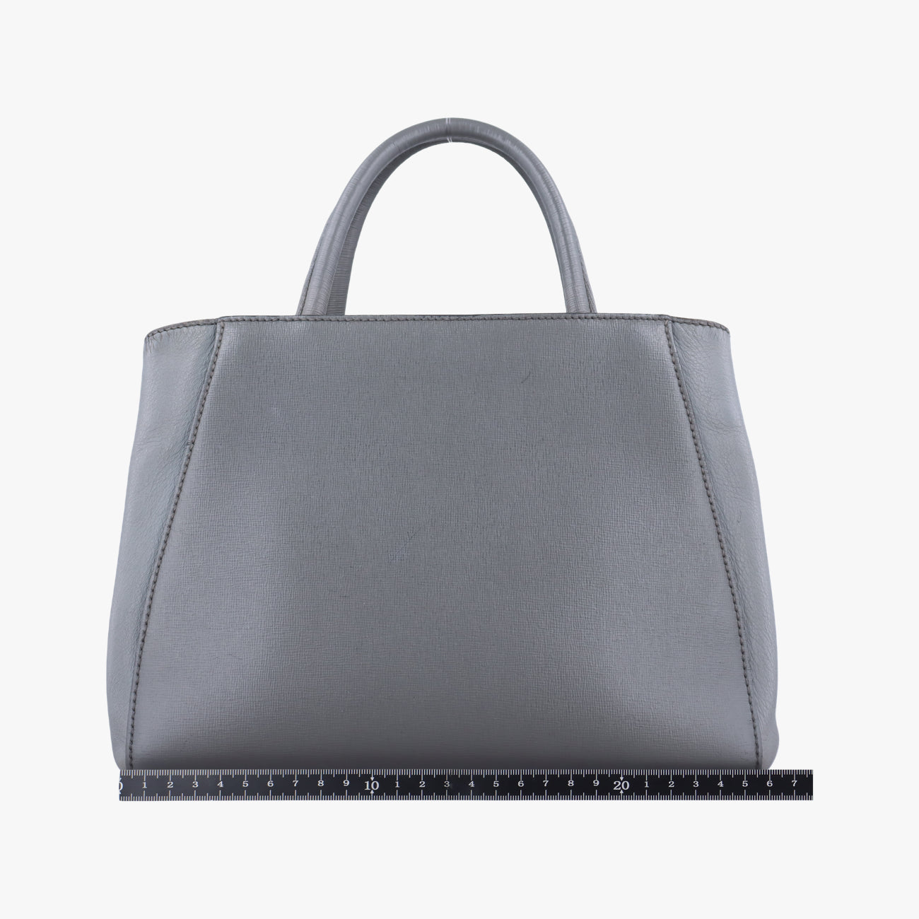 Pre-owned Fendi Petite 2 JOURS Grey Leather 8BH253 handbag | stylenewstar