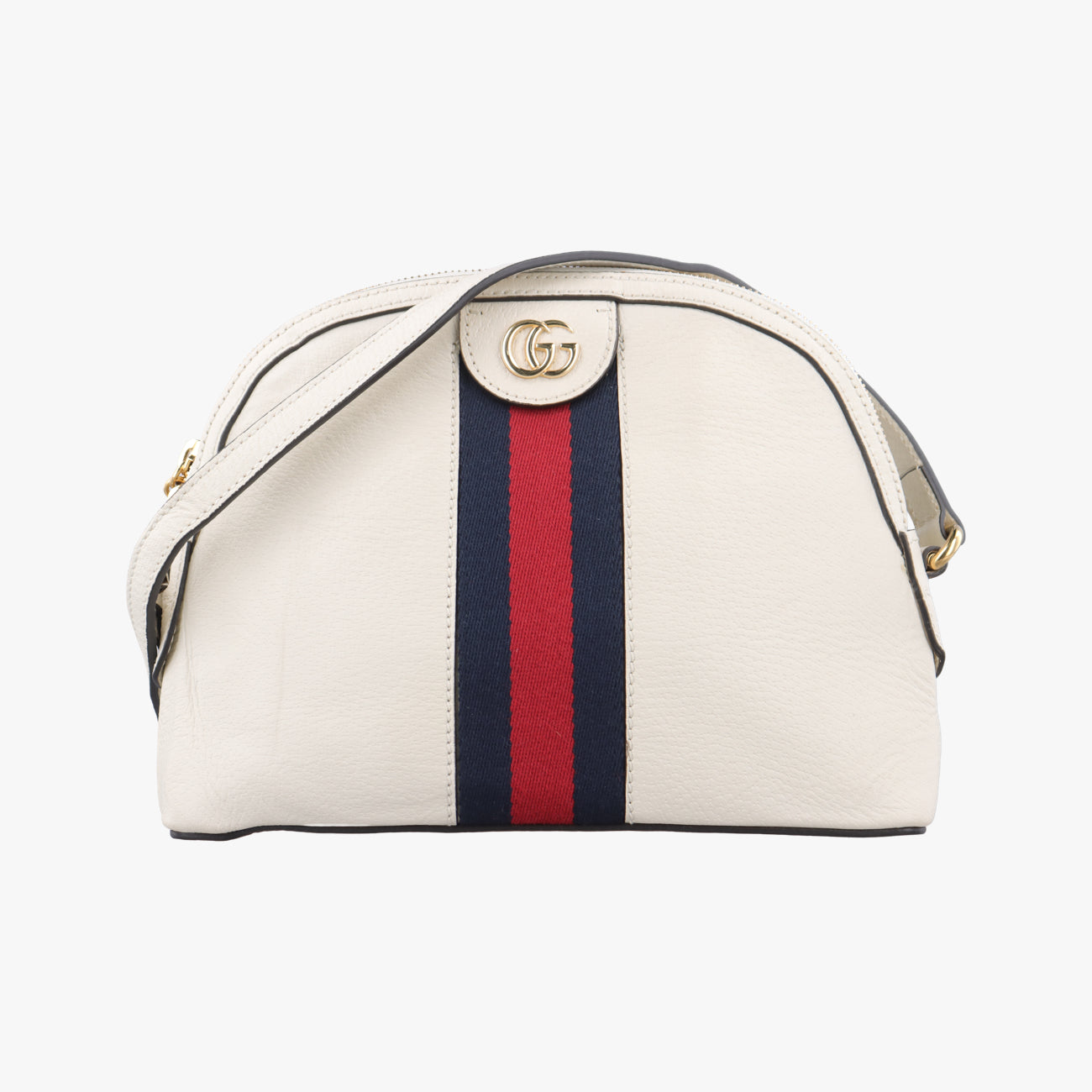 Pre-owned Gucci Ophidia White×Navy×Red Leather 499621 shoulderbag | stylenewstar