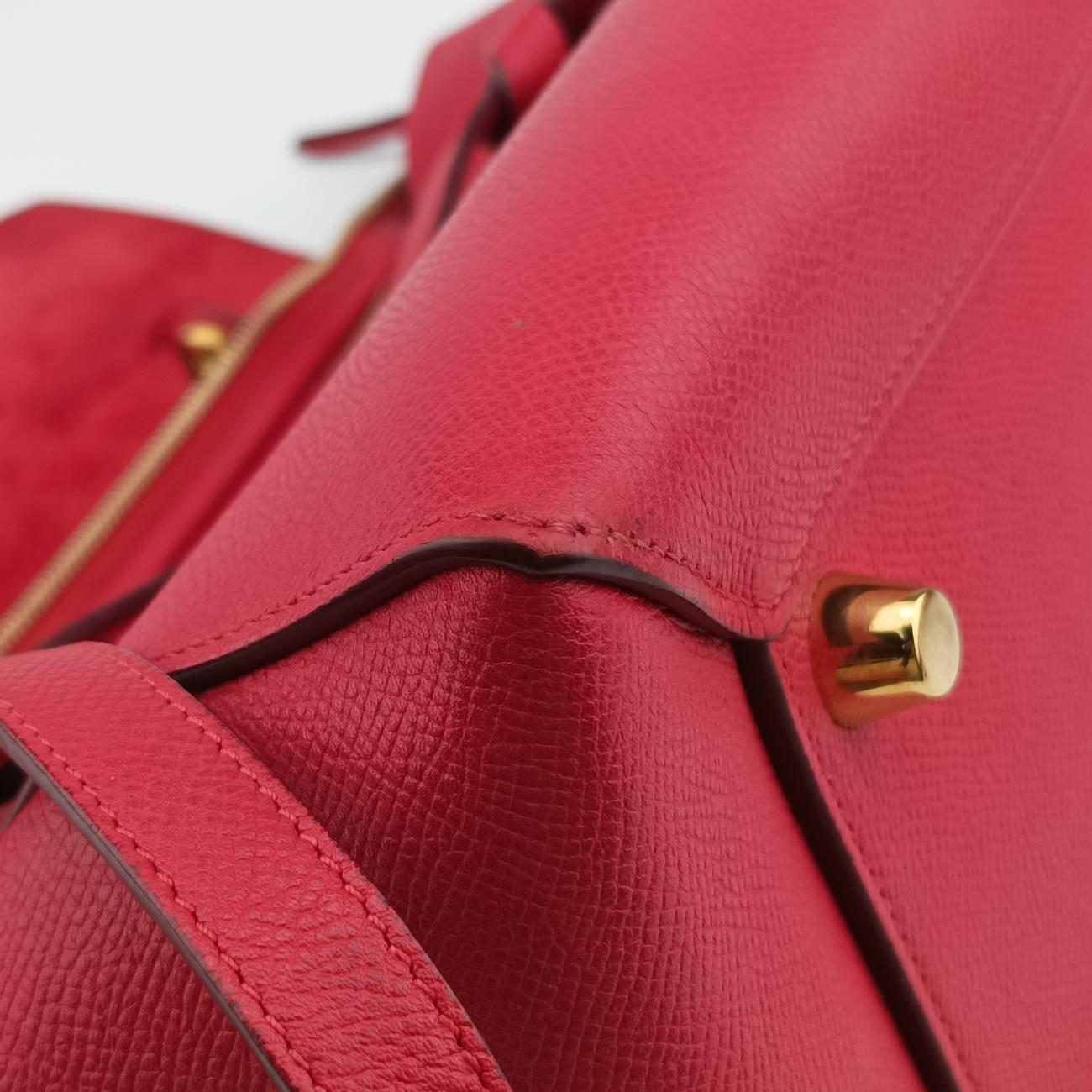 Pre-owned Celine Belt Mini Red Leather  shoulderbag | stylenewstar