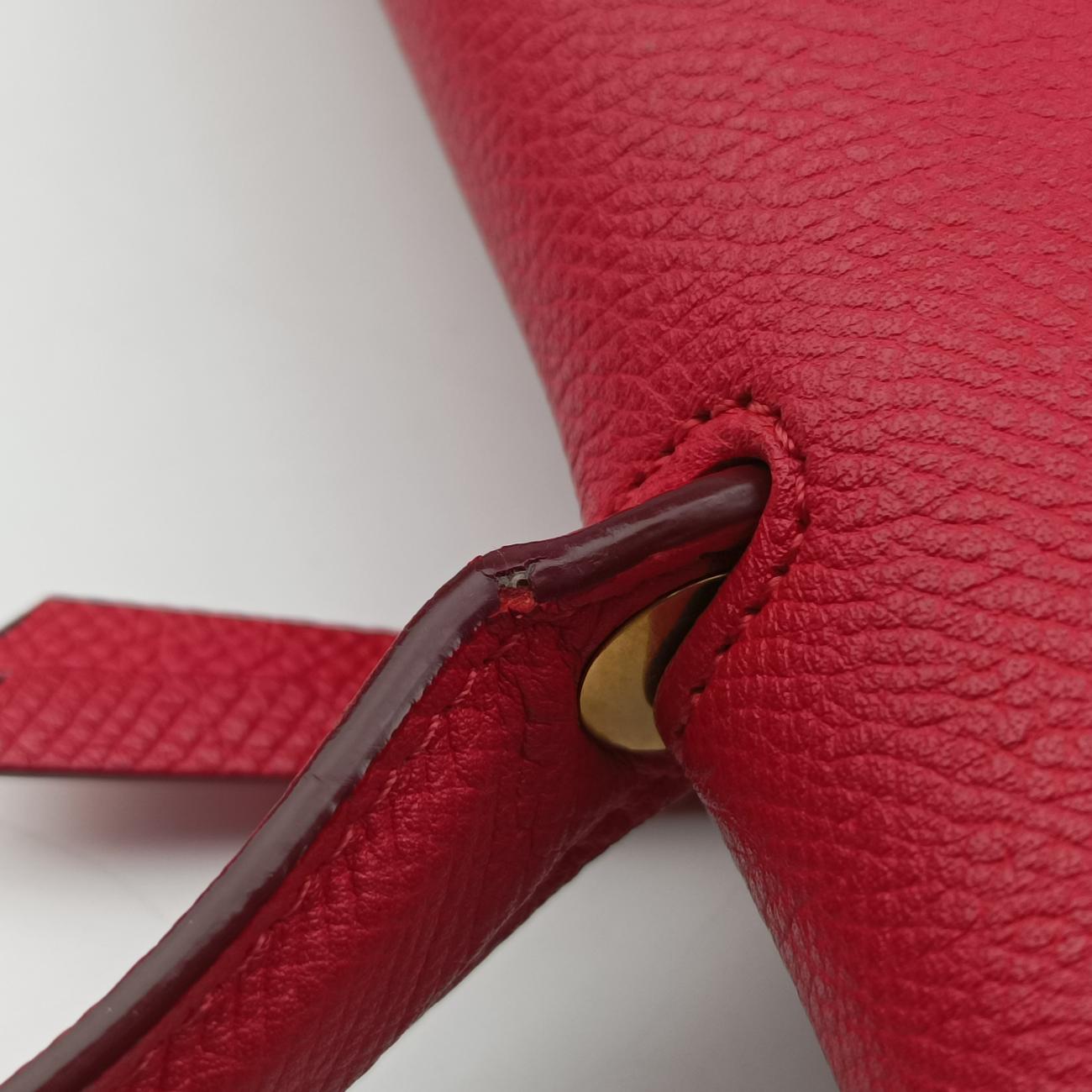 Pre-owned Celine Belt Mini Red Leather  shoulderbag | stylenewstar
