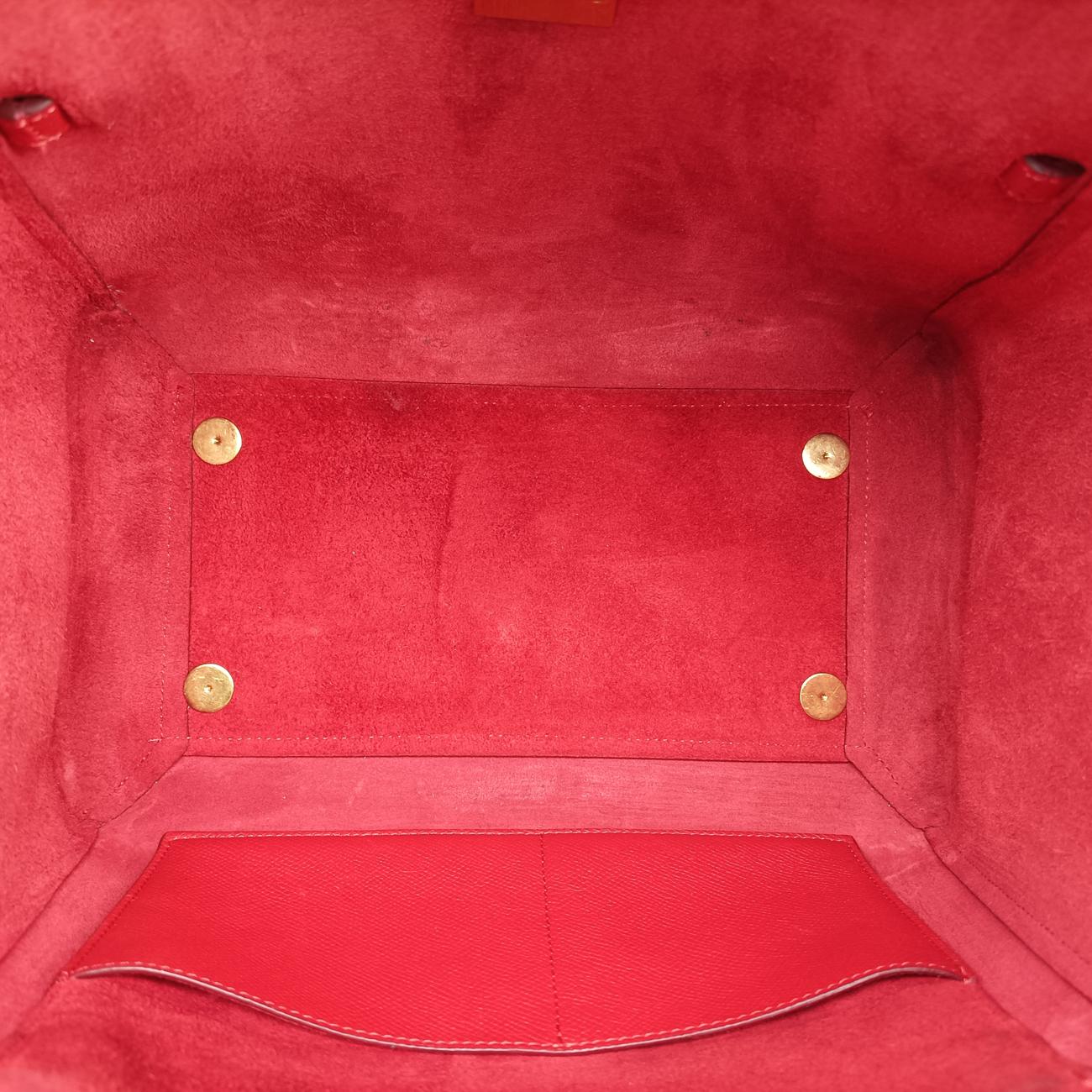 Pre-owned Celine Belt Mini Red Leather  shoulderbag | stylenewstar